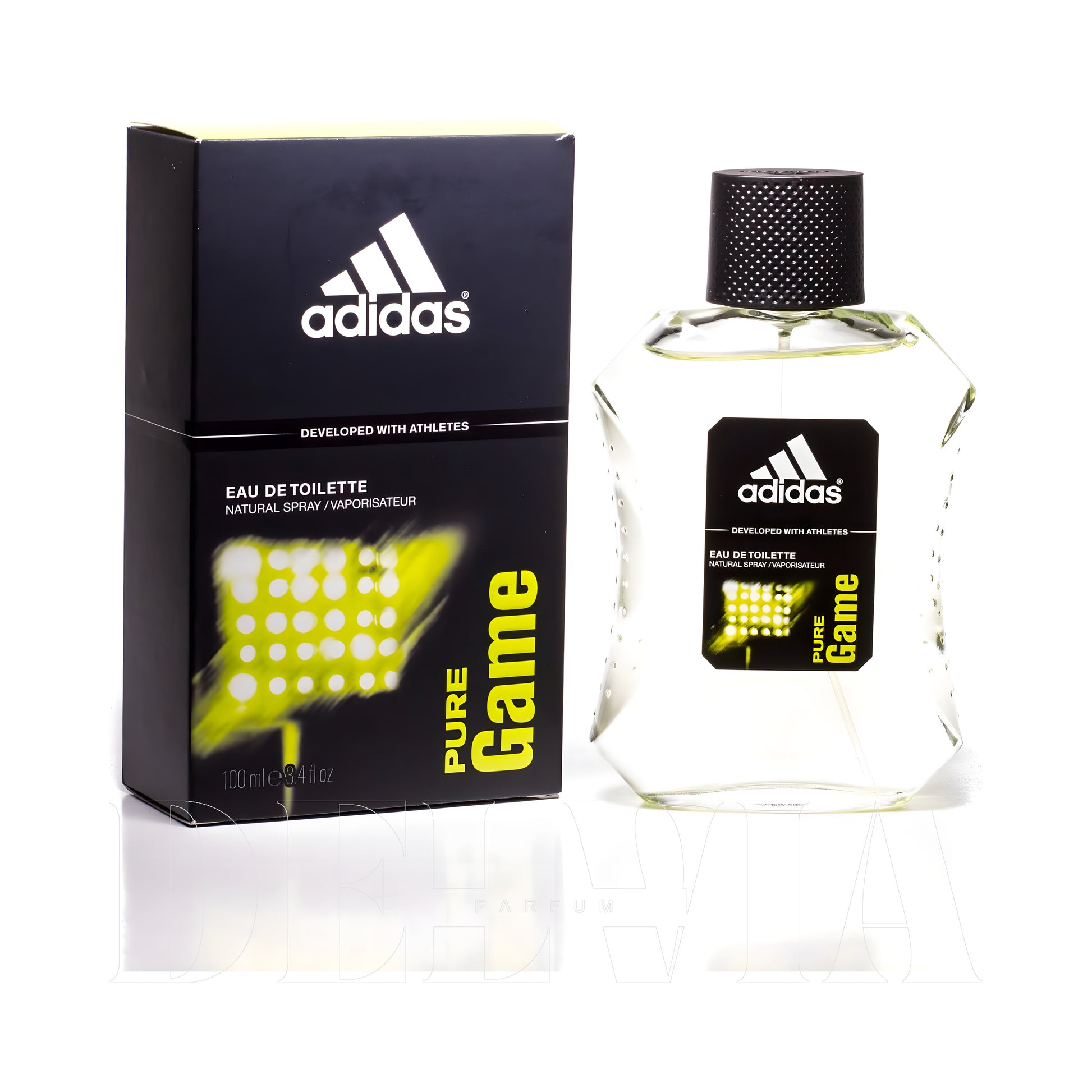 Adidas Pure Game 2 ml dekant parfüm — kutu ve şişe görseli