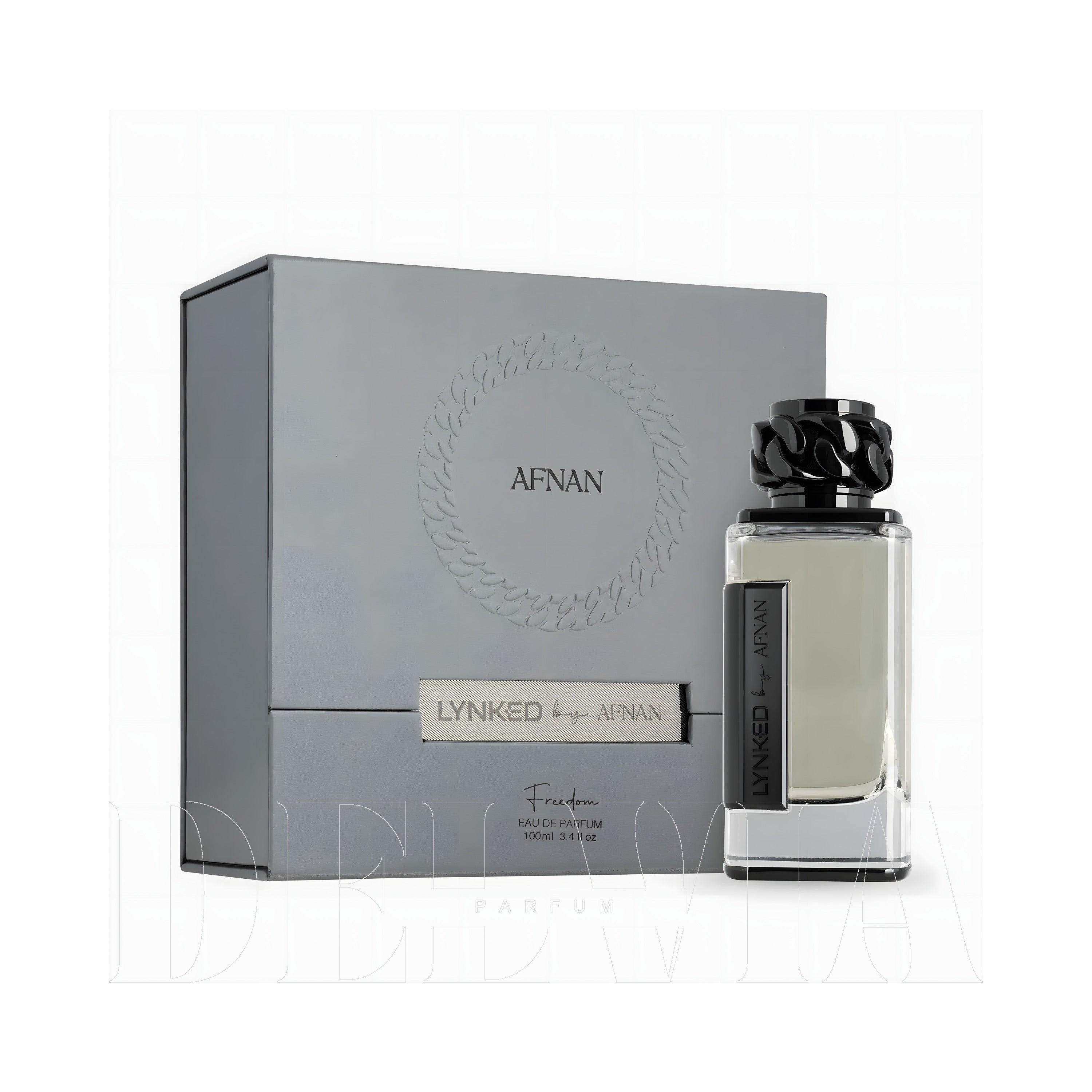 Afnan Perfumes Lynked Freedom 5 ml dekant parfüm — kutu ve şişe görseli