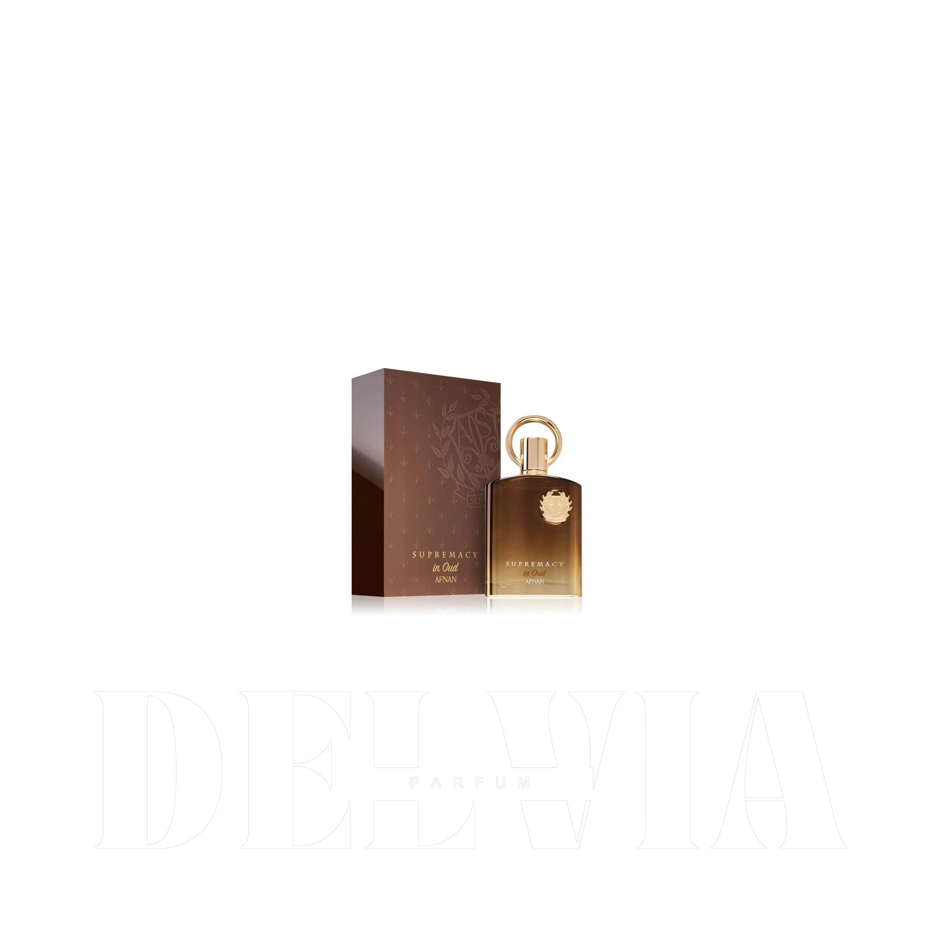 Afnan Supremacy In Oud 2 ml dekant parfüm — kutu ve şişe görseli