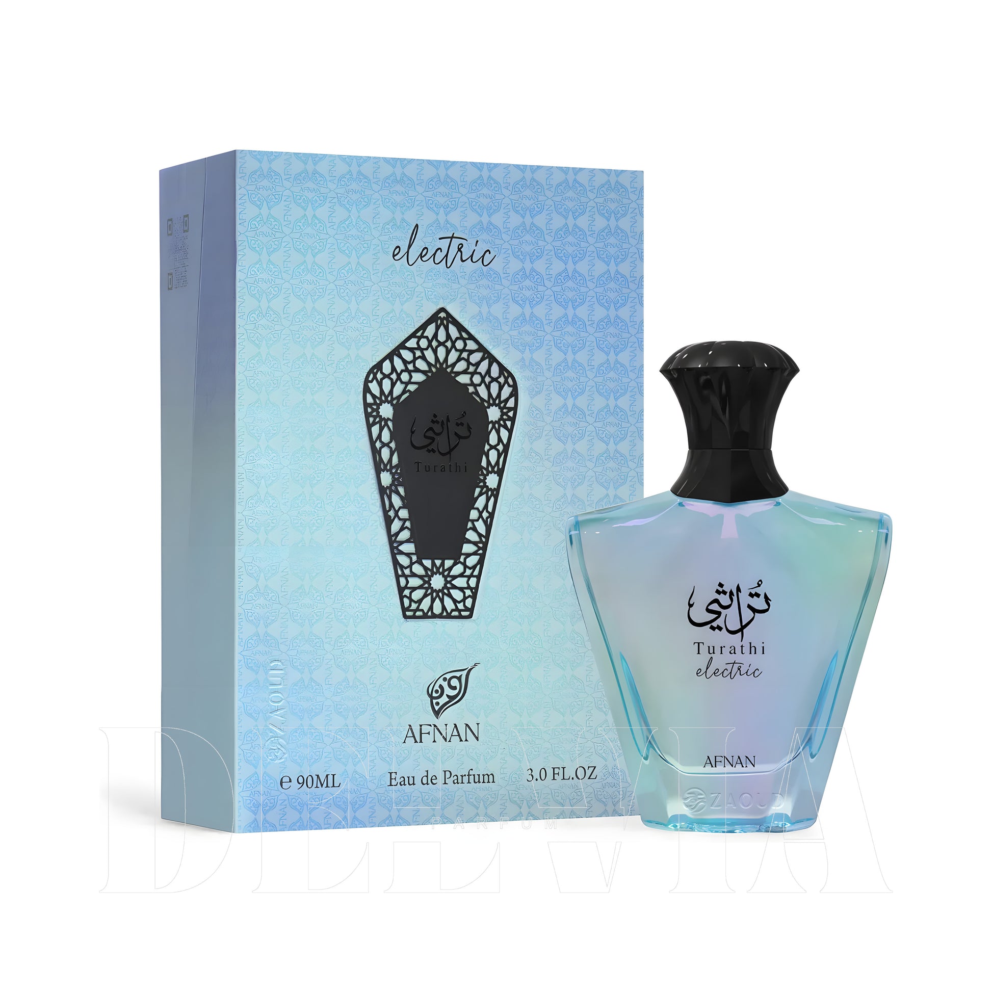 Afnan Turathi Electric Katı Parfum — kutu ve şişe görseli