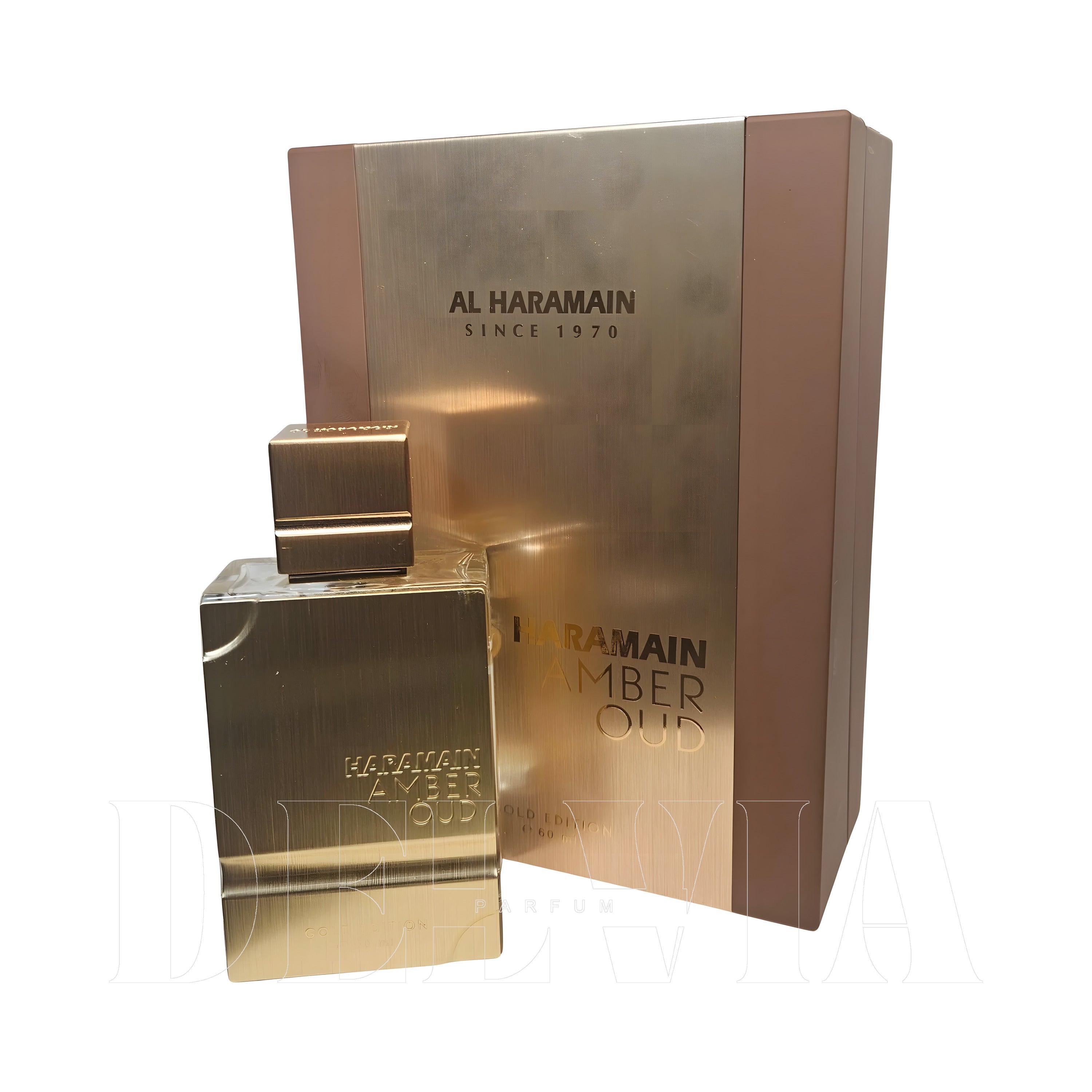 Al Haramain Amber Oud Gold Edition 30 ml dekant parfüm — kutu ve şişe görseli