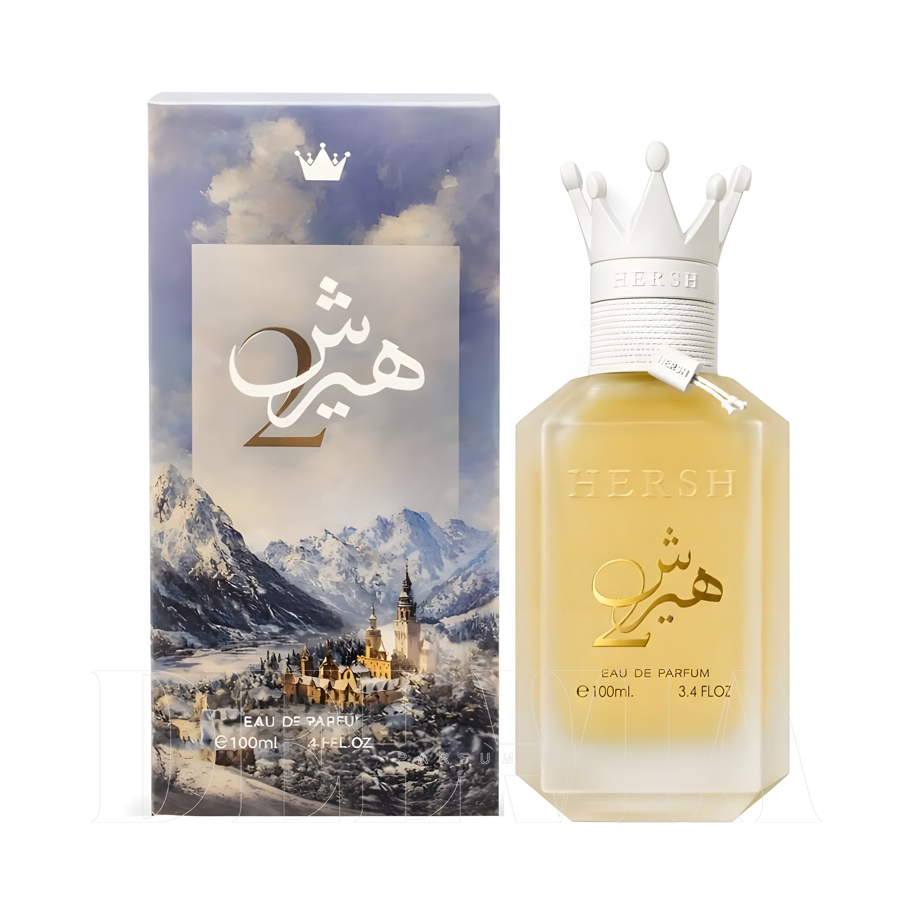 Alezz Oud Hersh 2 8 ml dekant parfüm — kutu ve şişe görseli