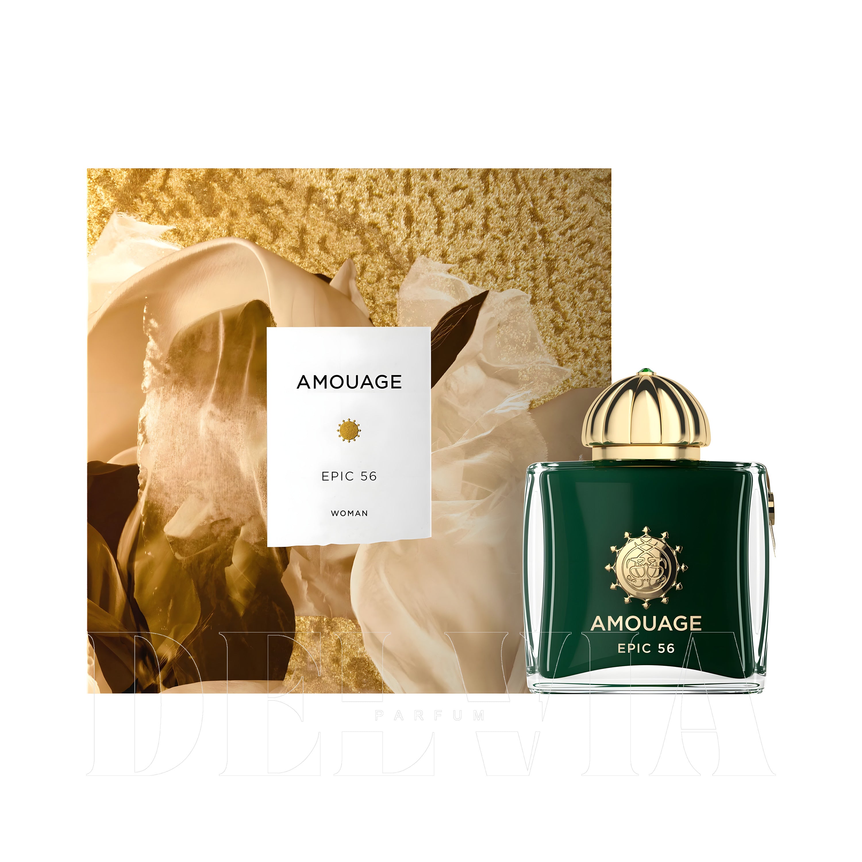 Amouage Epic 56 Extrait De Parfum 3 ml dekant parfüm — kutu ve şişe görseli