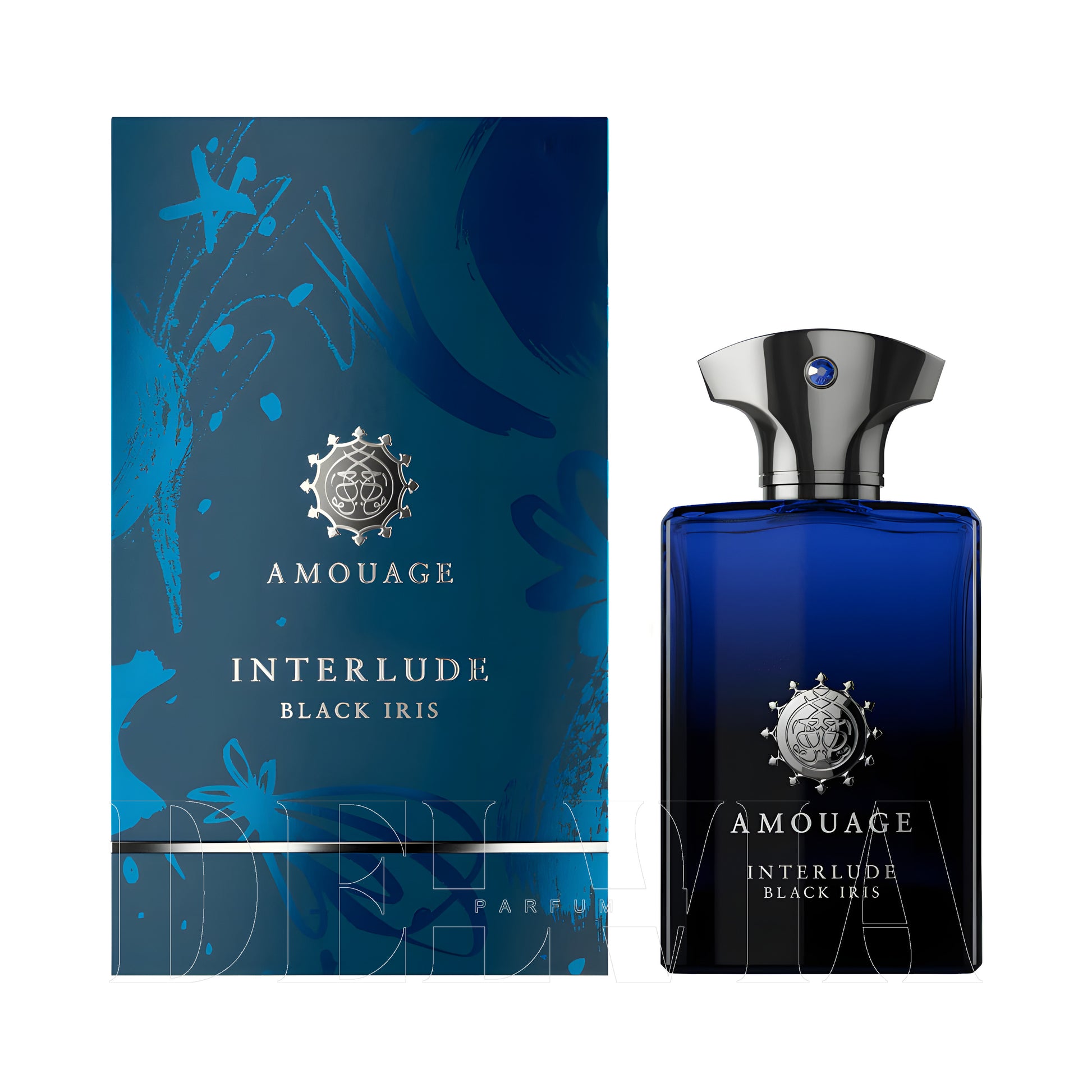 Amouage Interlude Black Iris Oda Kokusu — kutu ve şişe görseli