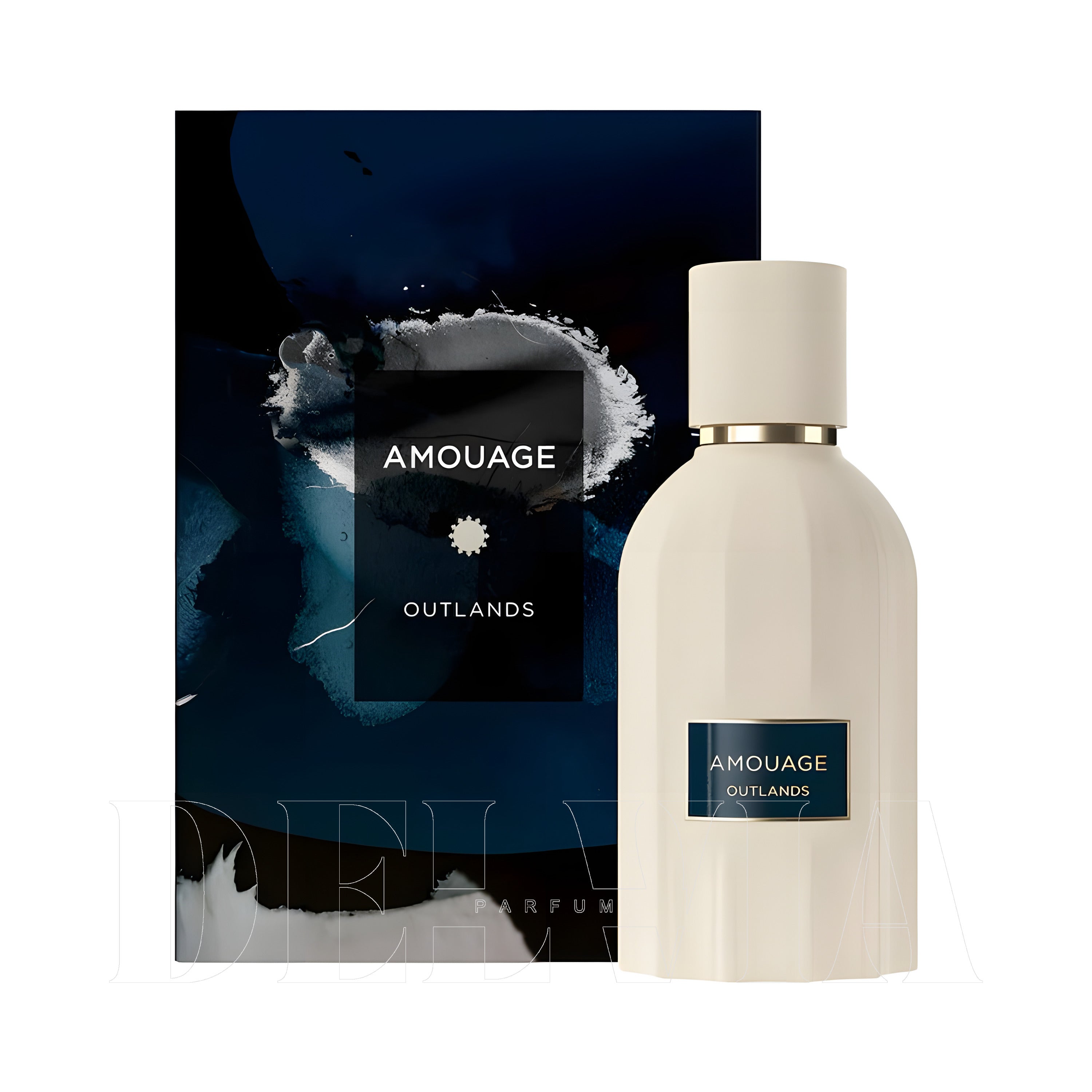 Amouage Outlands Essence De Parfum 5 ml dekant parfüm — kutu ve şişe görseli