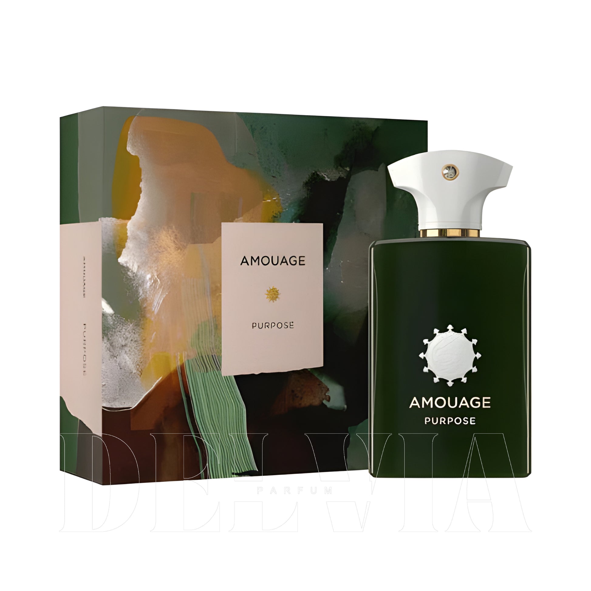 Amouage Purpose 10 ml dekant parfüm — kutu ve şişe görseli