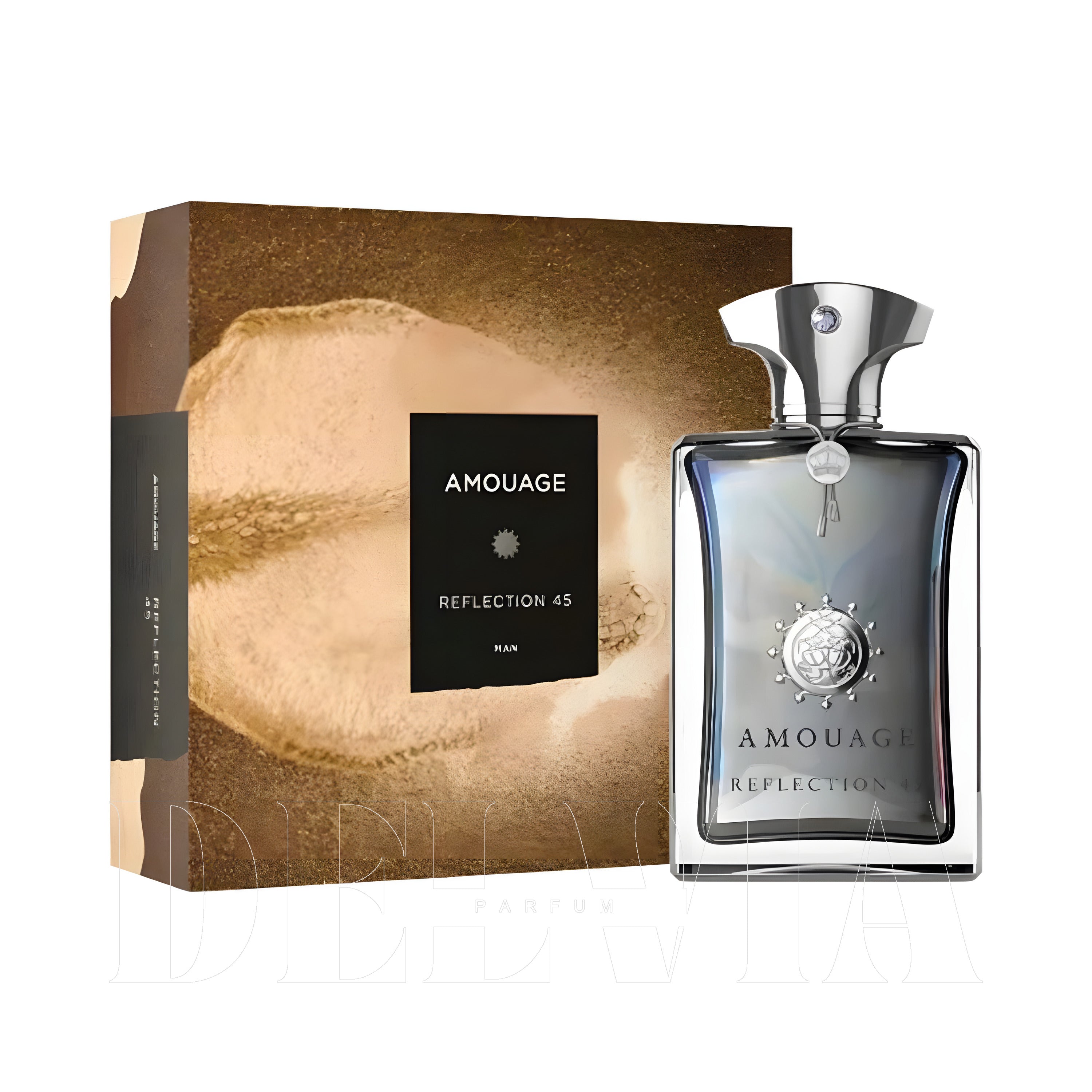 Amouage Reflection 45 Man 8 ml dekant parfüm — kutu ve şişe görseli