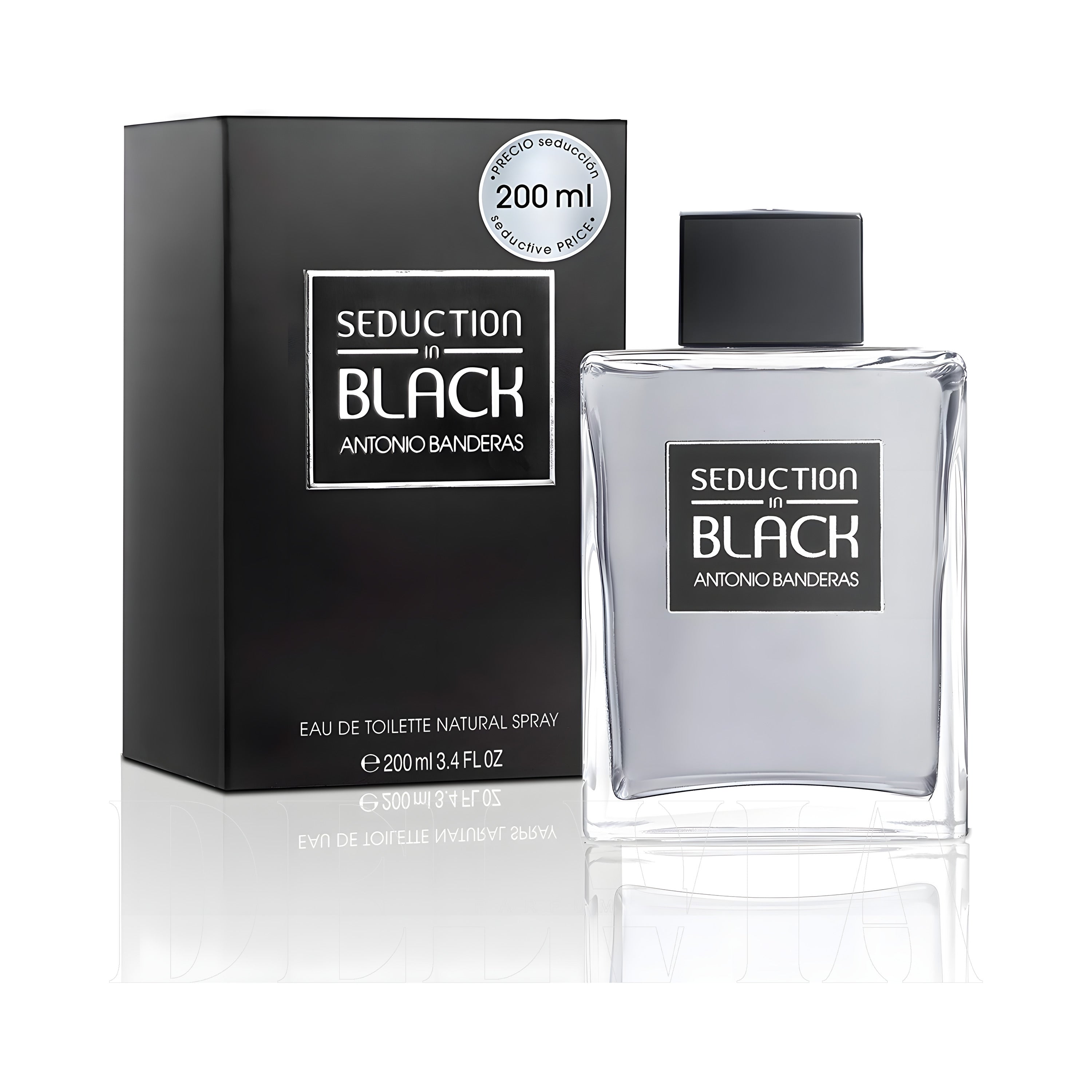 Antonio Banderas Seduction In Black 2 ml dekant parfüm — kutu ve şişe görseli