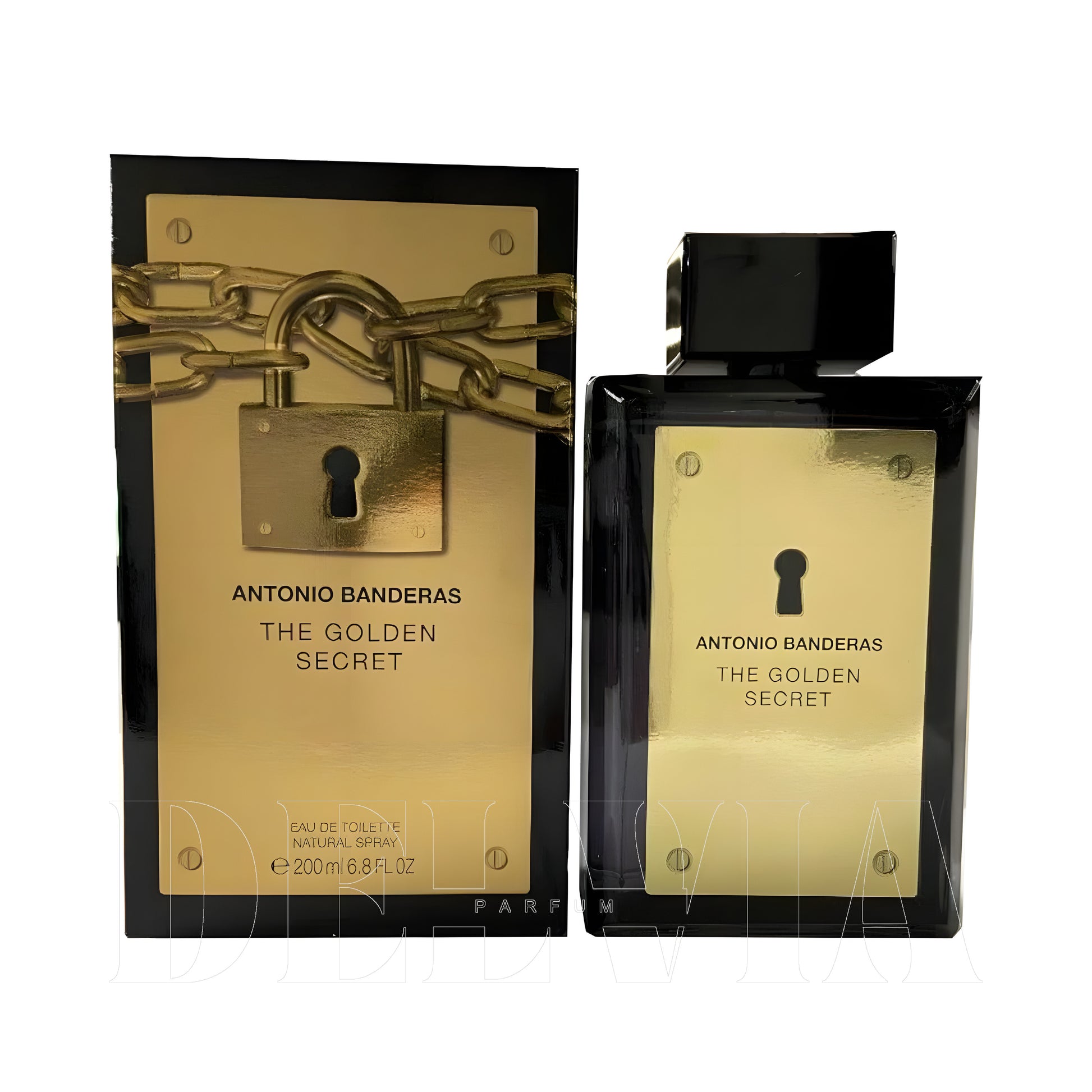 Antonio Banderas The Golden Secret 8 ml dekant parfüm — kutu ve şişe görseli
