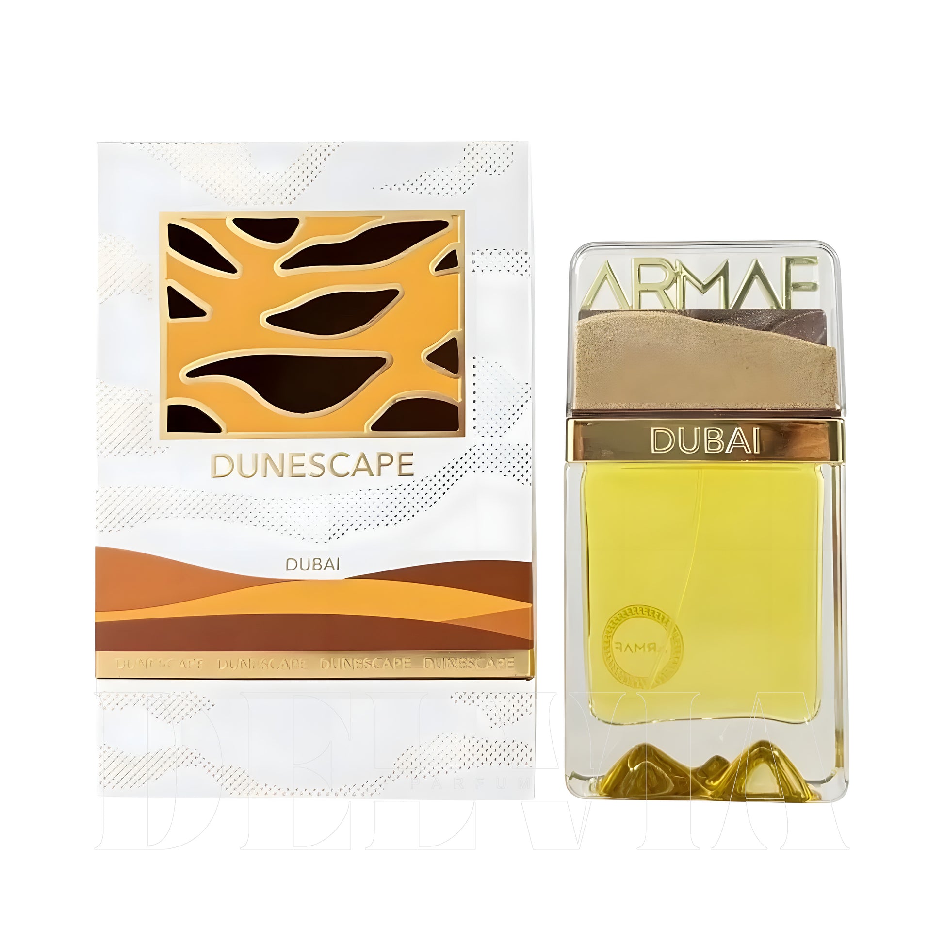 Armaf Dunescape Extrait De Parfum 3 ml dekant parfüm — kutu ve şişe görseli
