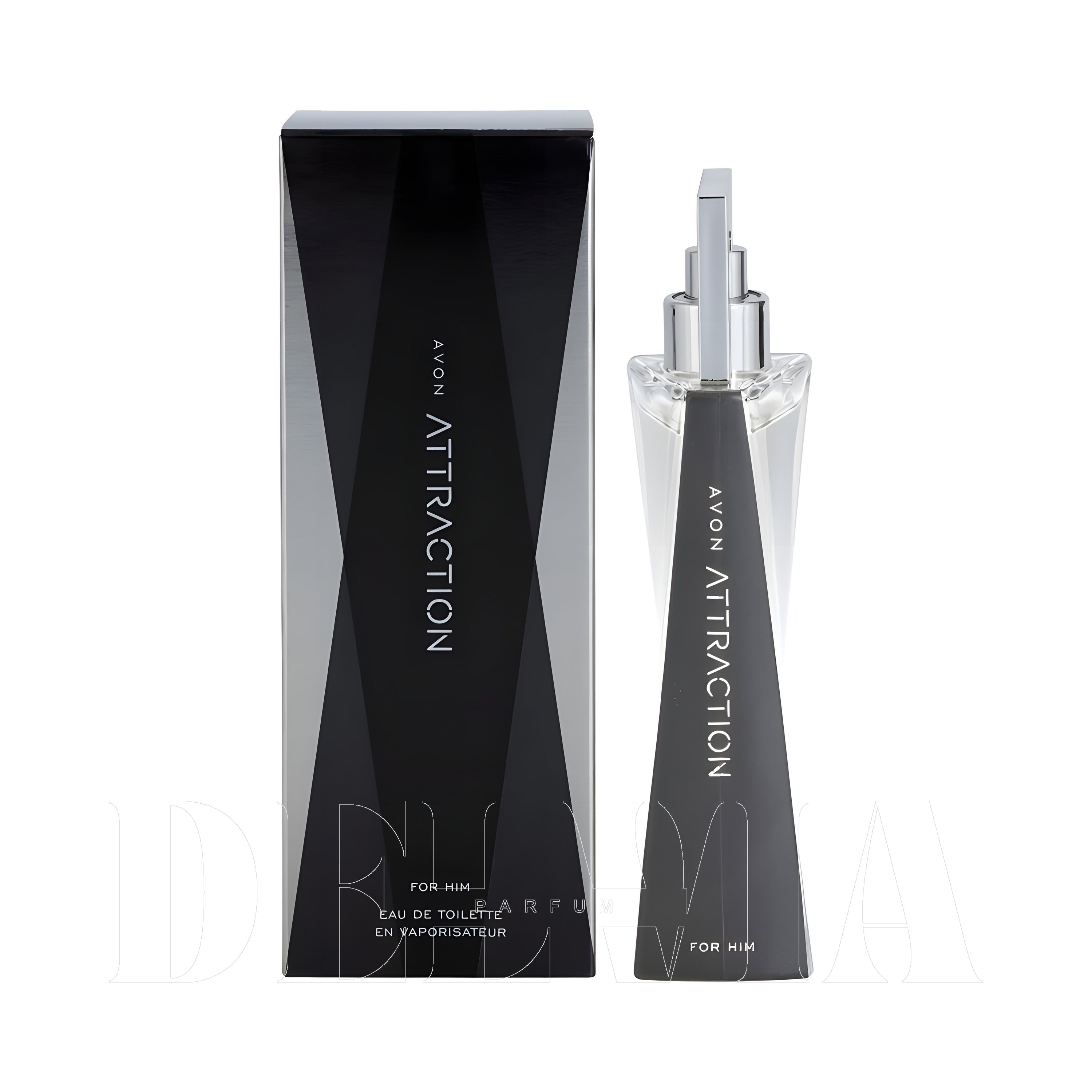 Avon Attraction 8 ml dekant parfüm — kutu ve şişe görseli