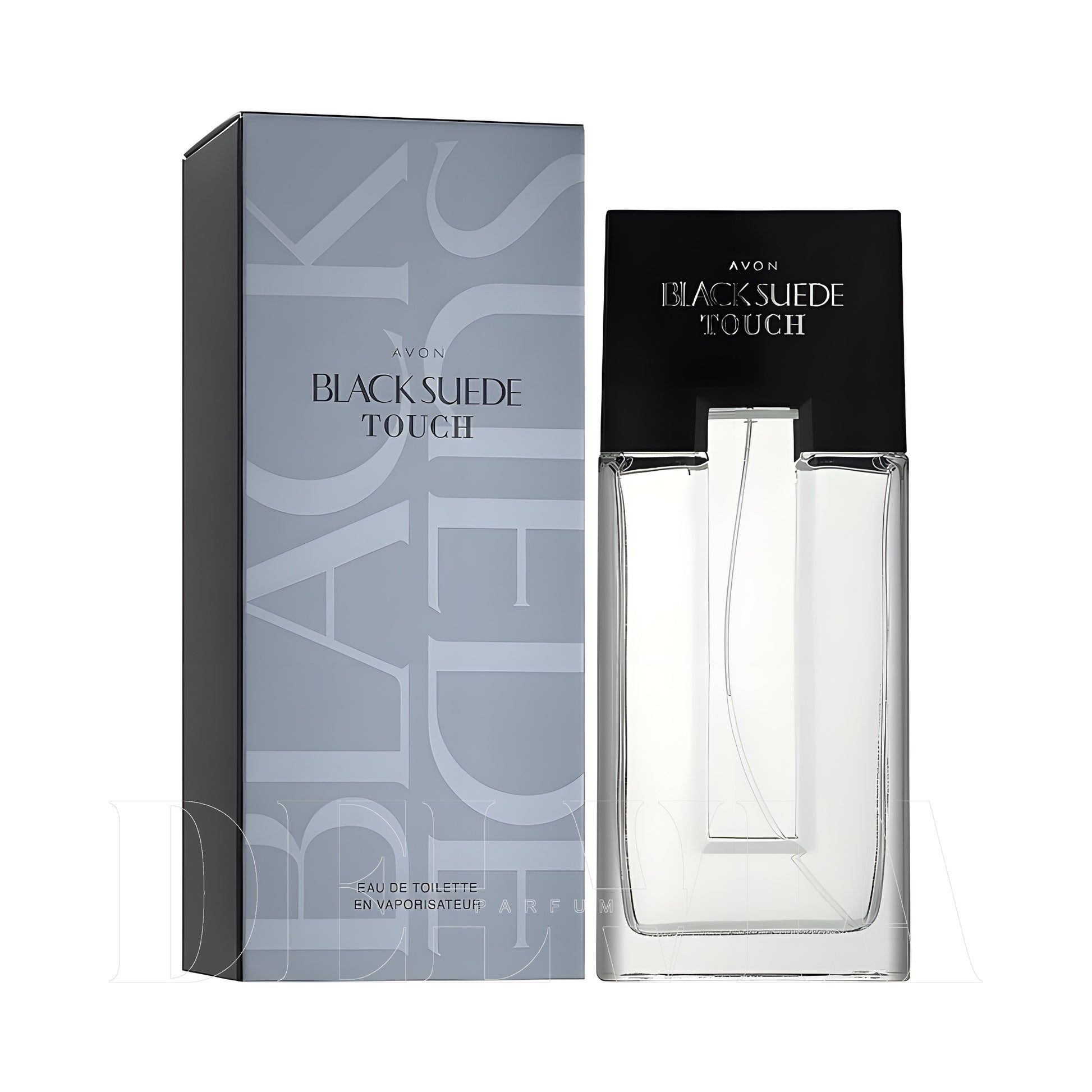 Avon Black Suede Touch 15 ml dekant parfüm — kutu ve şişe görseli
