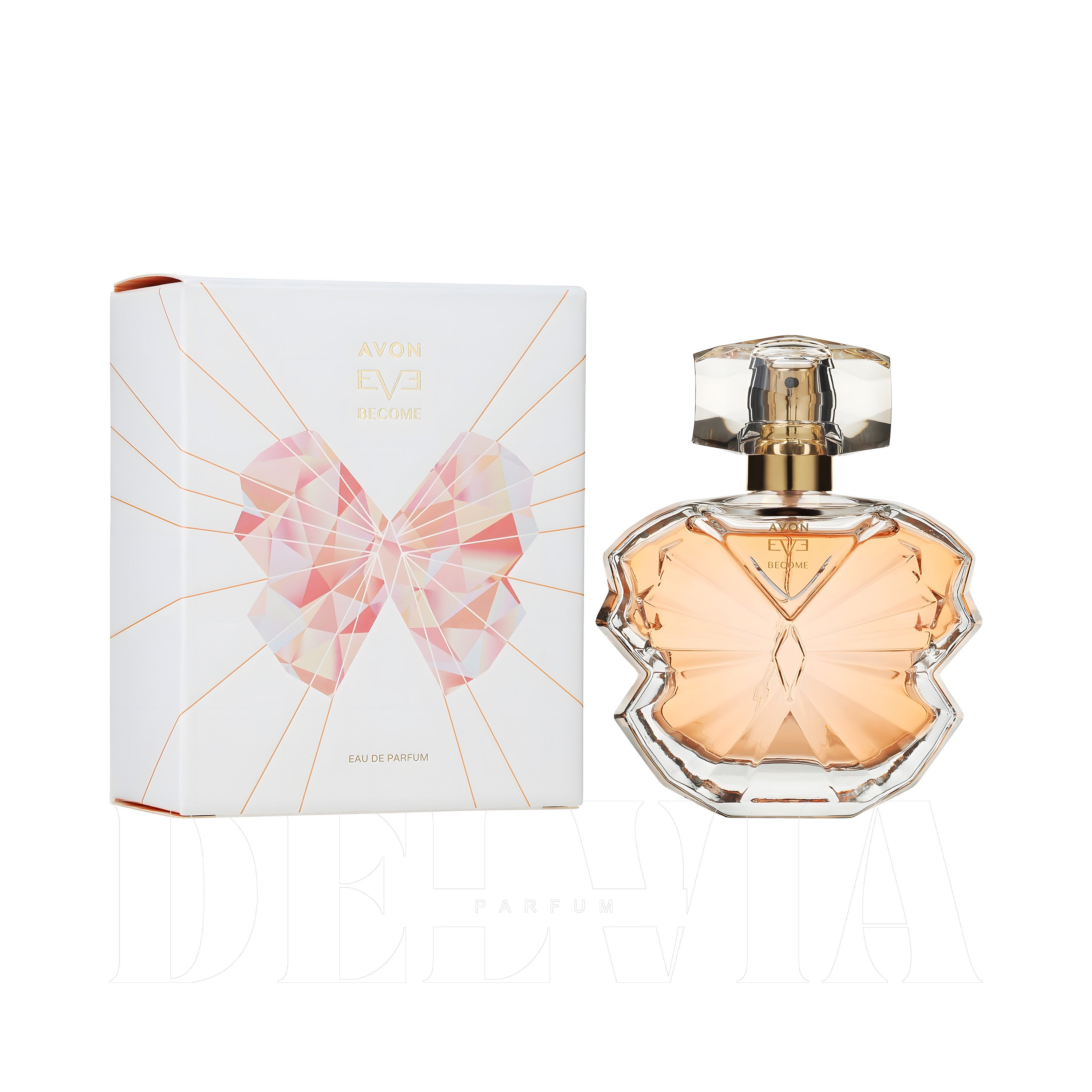 Avon Eve Become 8 ml dekant parfüm — kutu ve şişe görseli