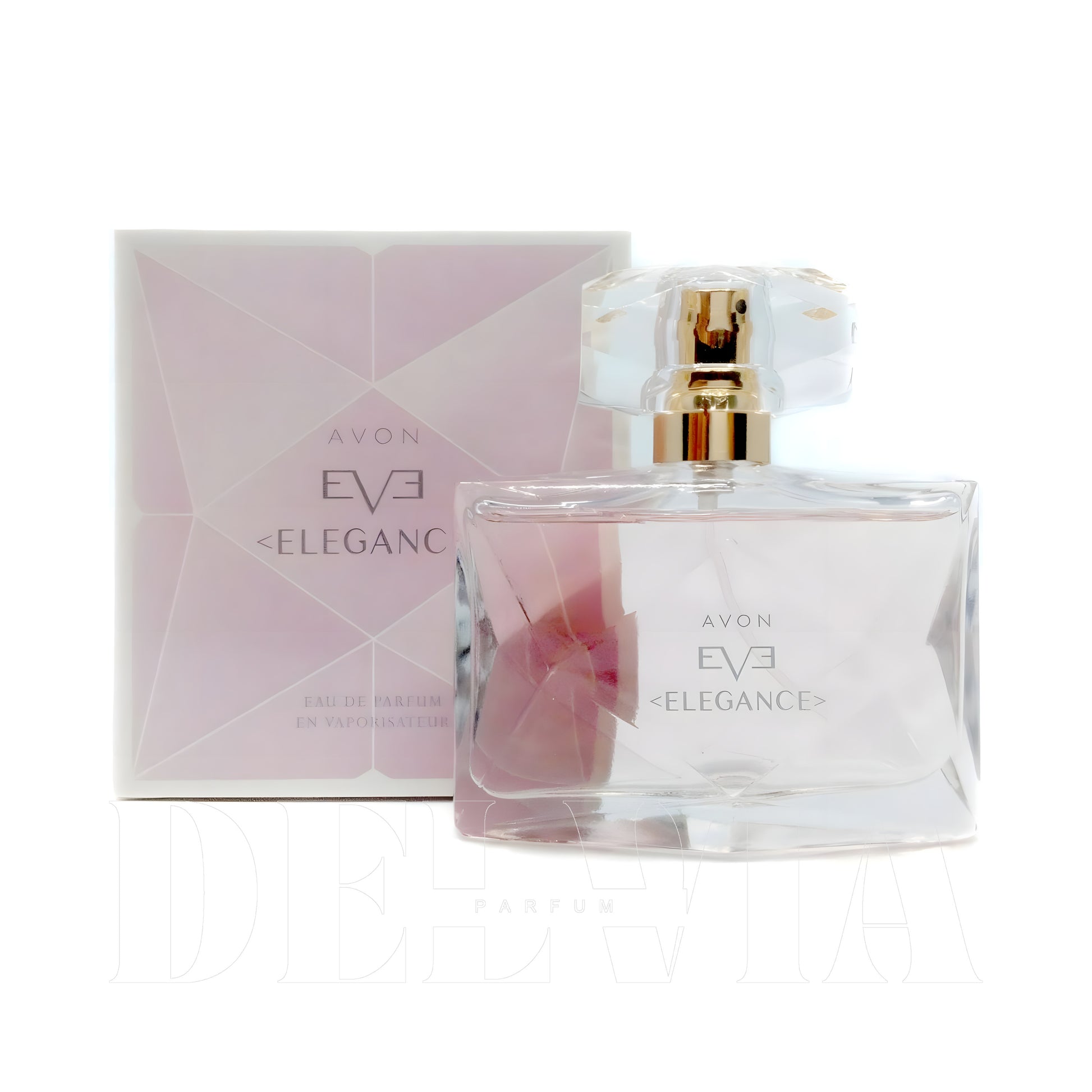 Avon Eve Elegance 2 ml dekant parfüm — kutu ve şişe görseli