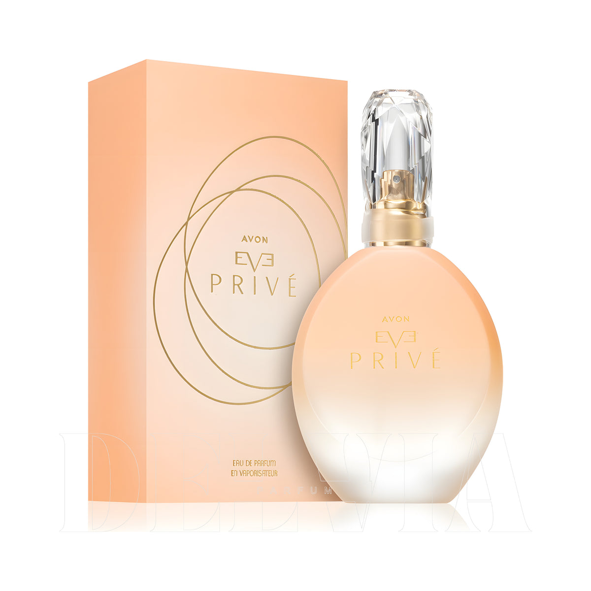 Avon Eve Prive Kadin 10 ml dekant parfüm — kutu ve şişe görseli