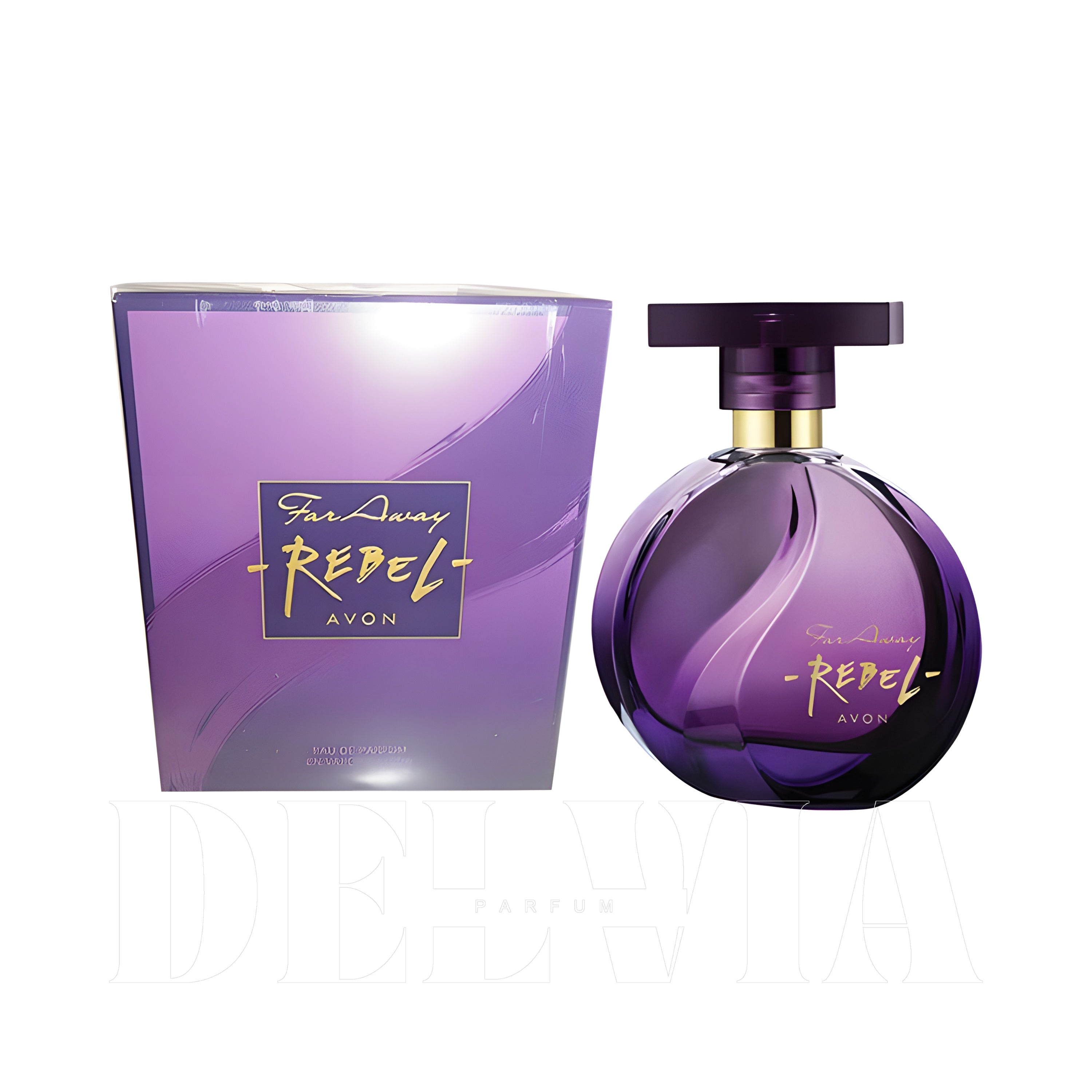 Avon Far Away Rebel 3 ml dekant parfüm — kutu ve şişe görseli