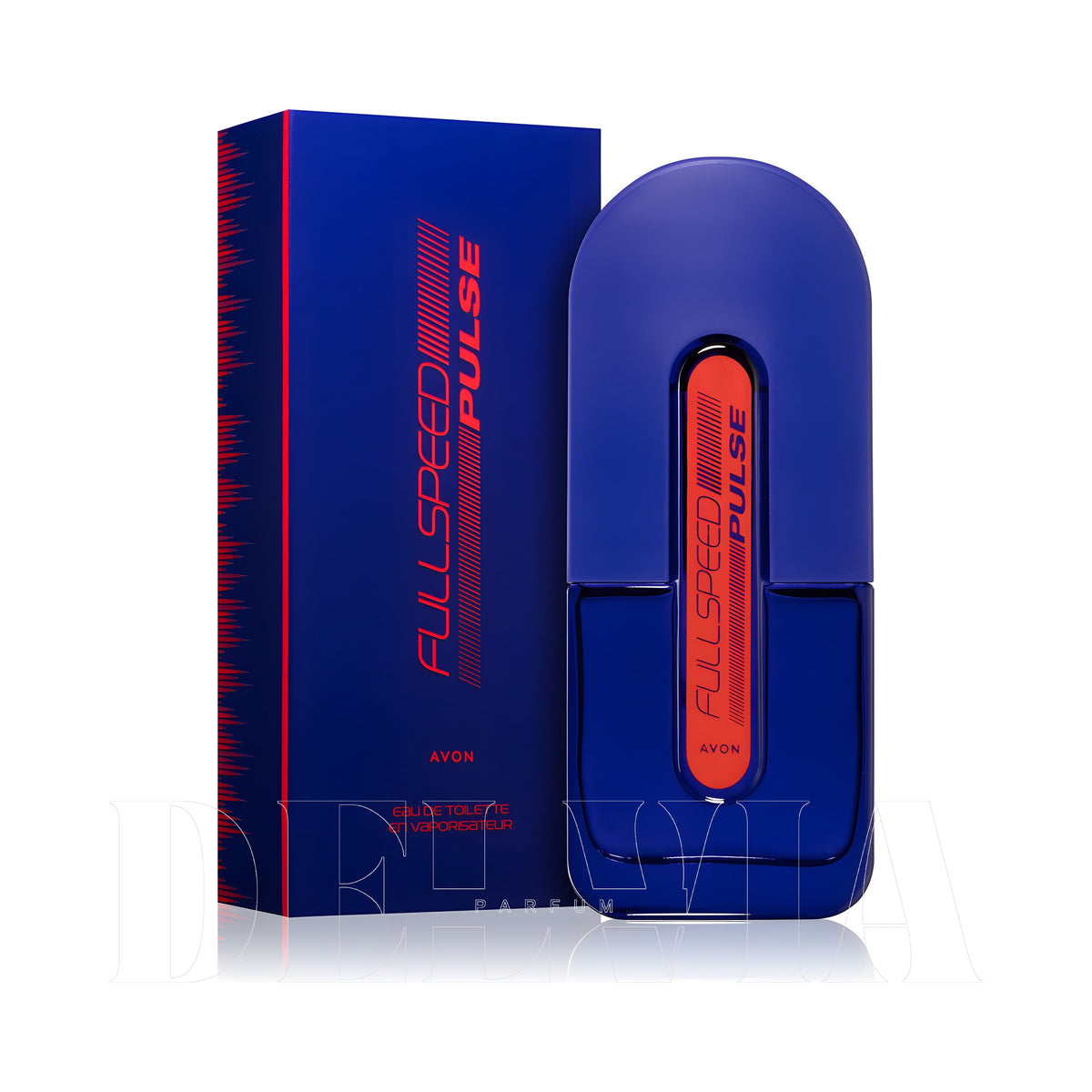 Avon Full Speed Pulse 2 ml dekant parfüm — kutu ve şişe görseli