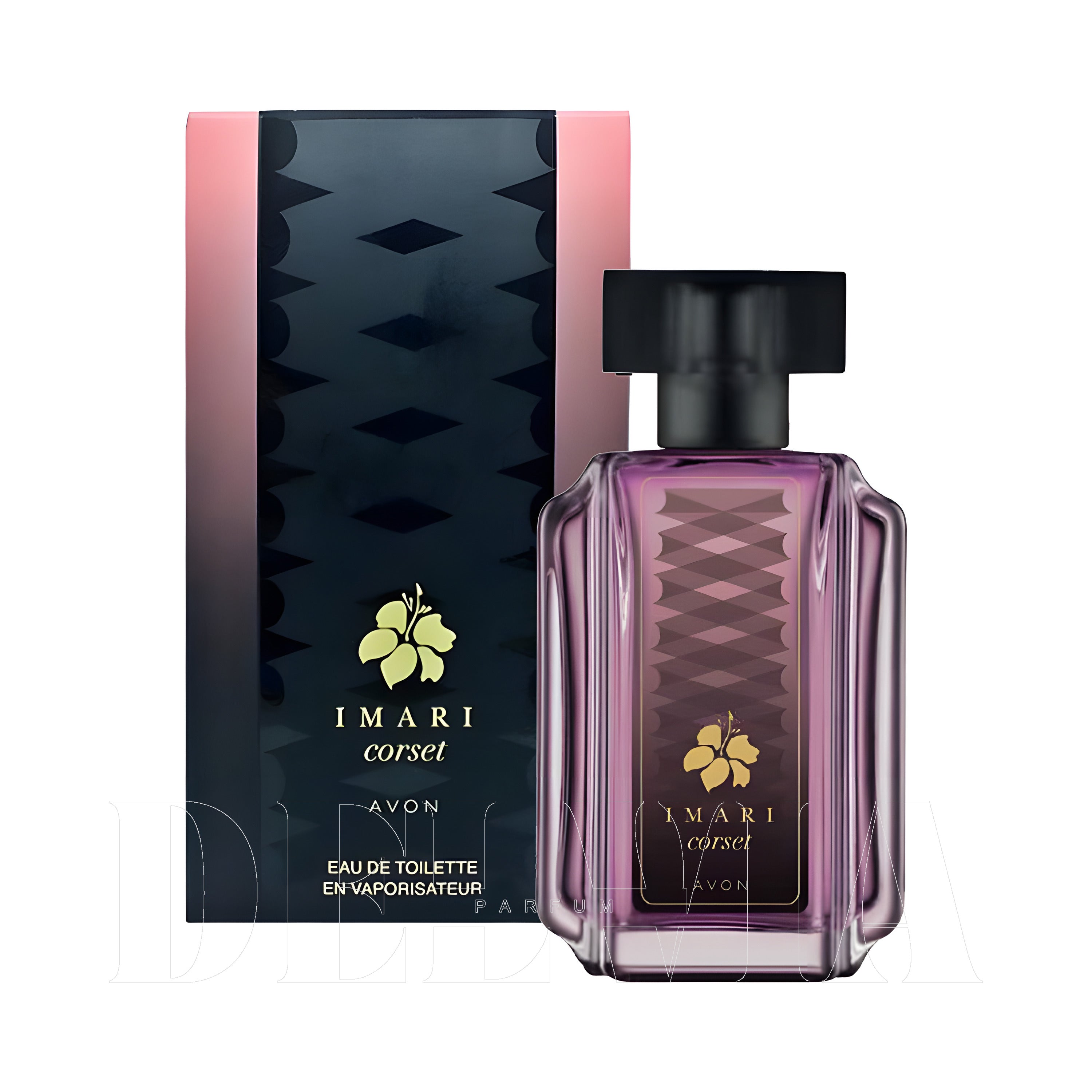 Avon Imari Corset 15 ml dekant parfüm — kutu ve şişe görseli