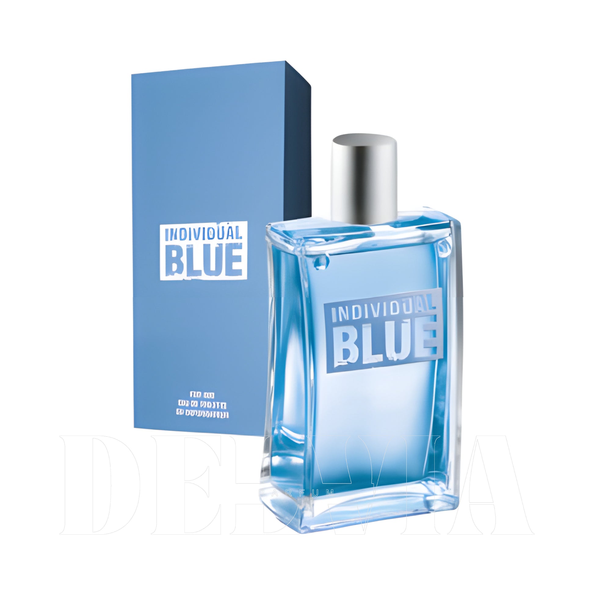 Avon Individual Blue 8 ml dekant parfüm — kutu ve şişe görseli