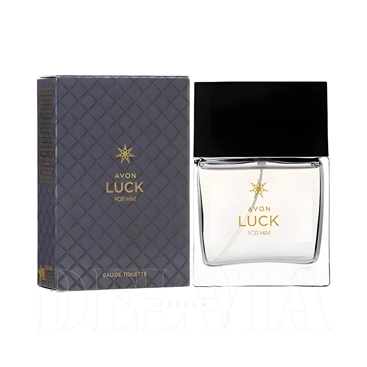 Avon Luck 2 ml dekant parfüm — kutu ve şişe görseli