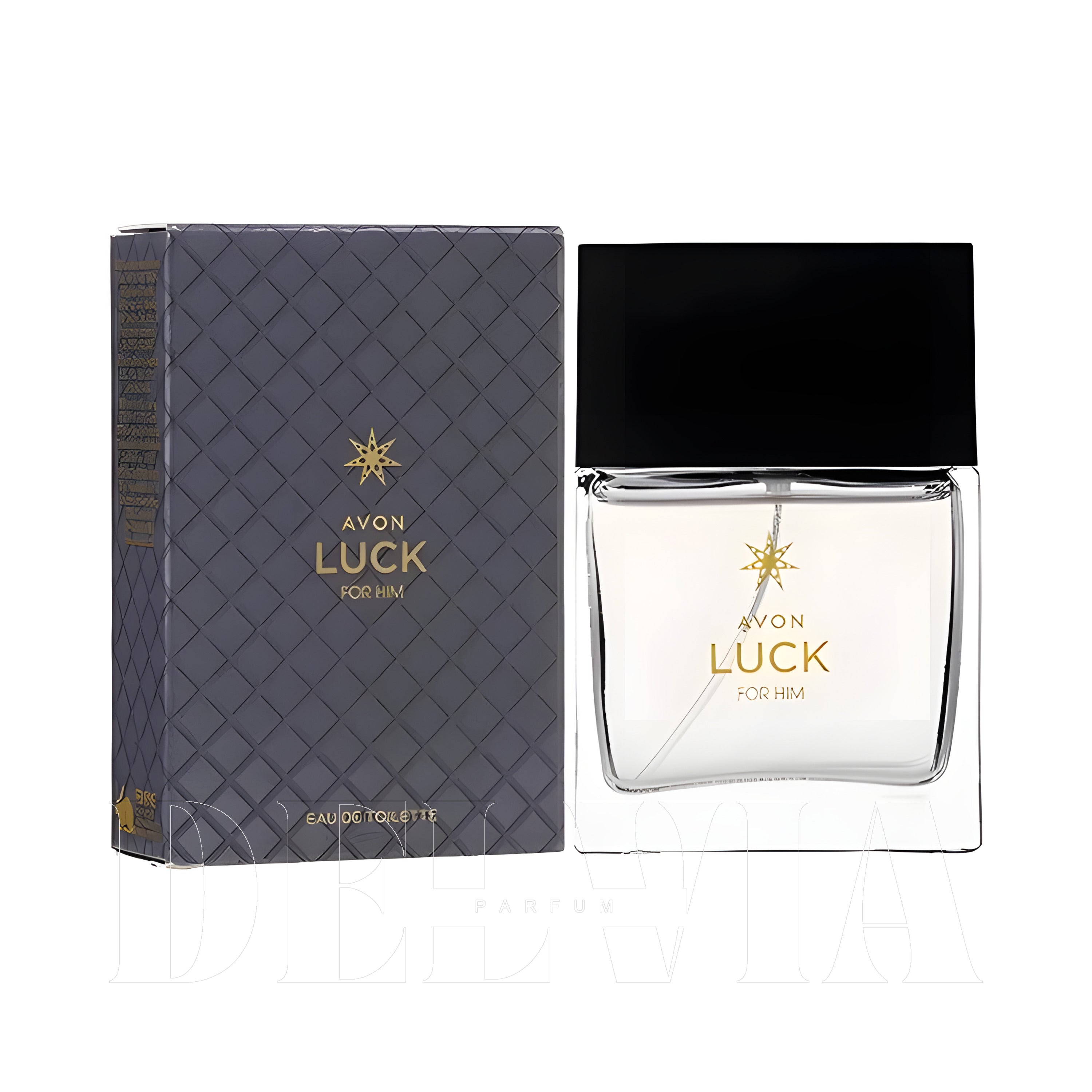Avon Luck Tam Boy Parfum — kutu ve şişe görseli