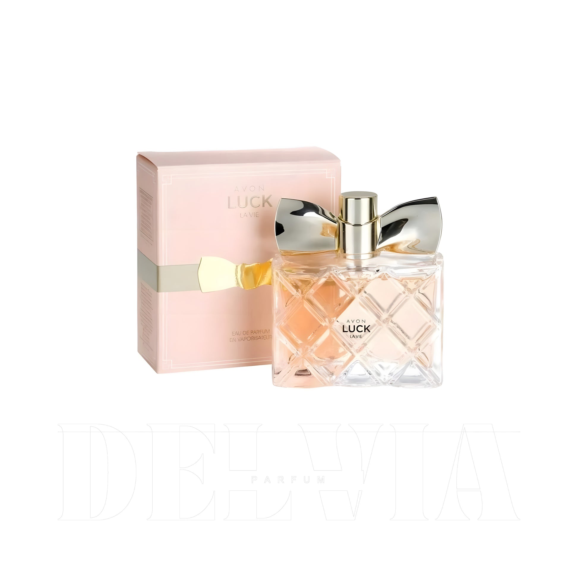 Avon Luck La Vie 2 ml dekant parfüm — kutu ve şişe görseli