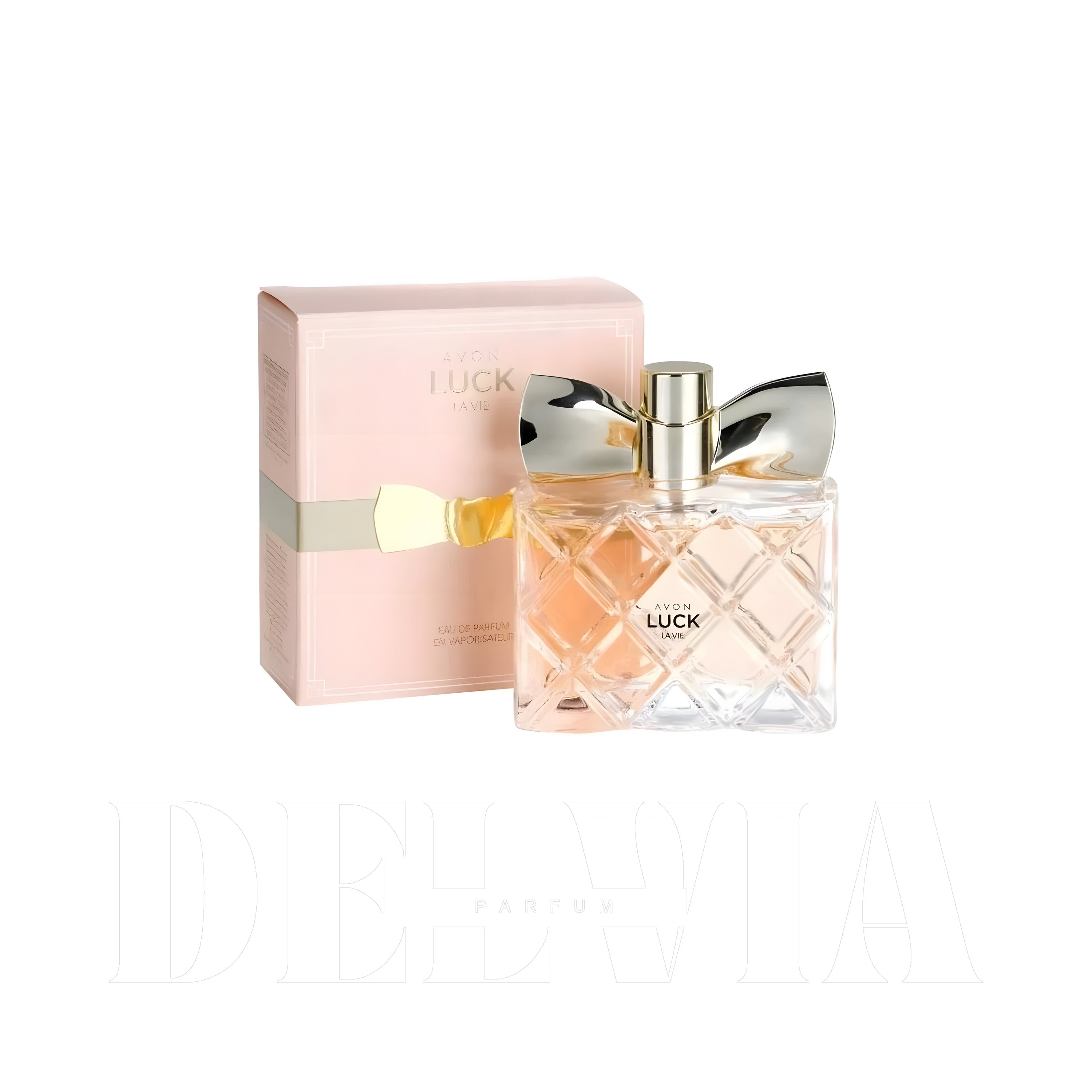 Avon Luck La Vie 2 ml dekant parfüm — kutu ve şişe görseli