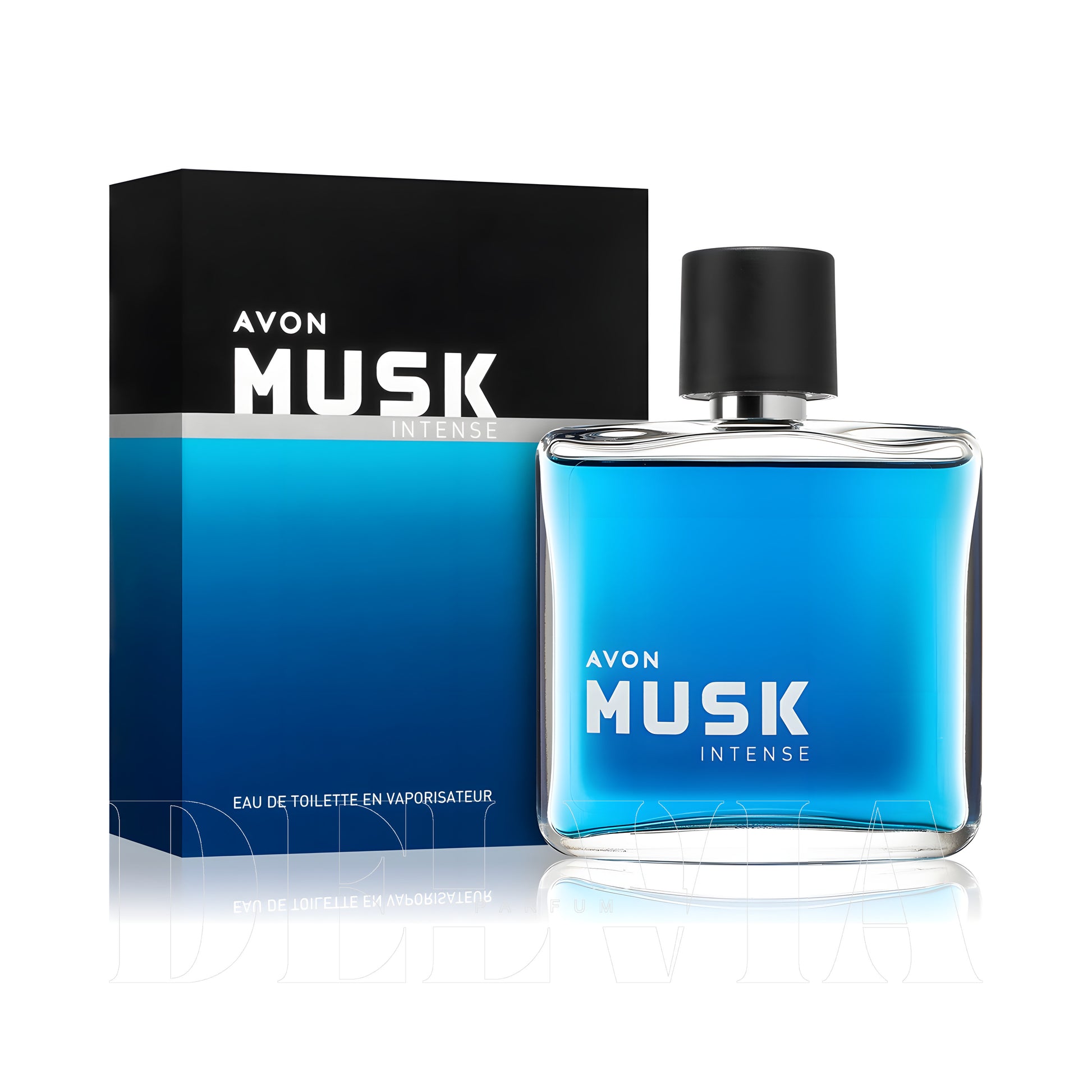 Avon Musk Intense 3 ml dekant parfüm — kutu ve şişe görseli