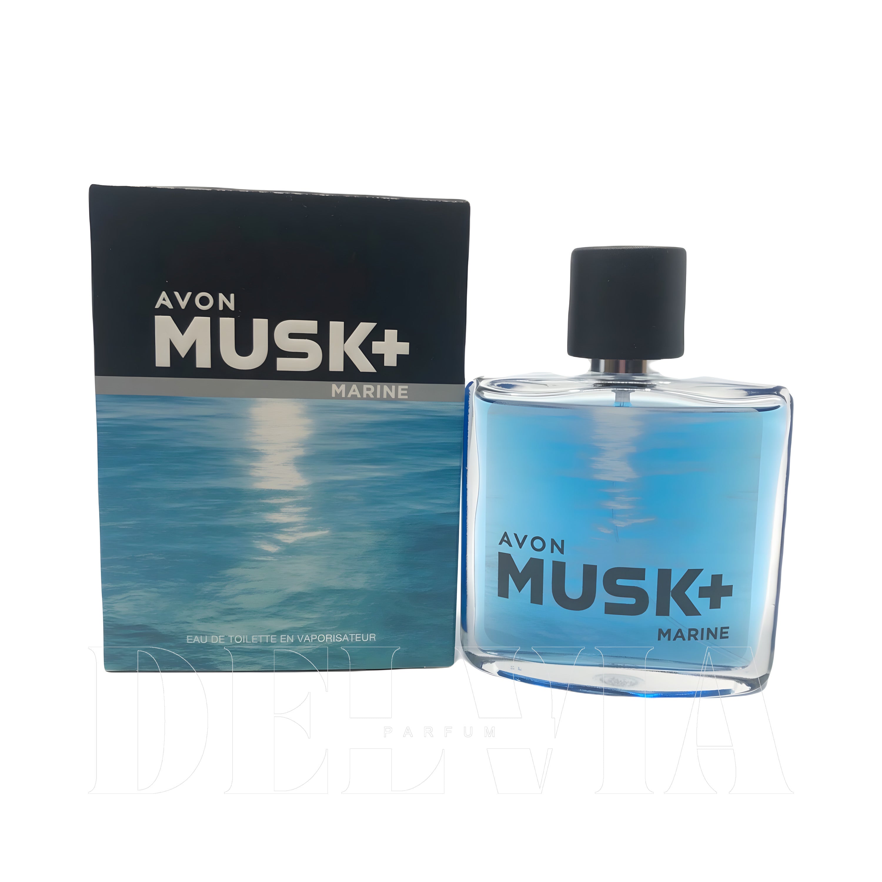 Avon Musk Marine 3 ml dekant parfüm — kutu ve şişe görseli