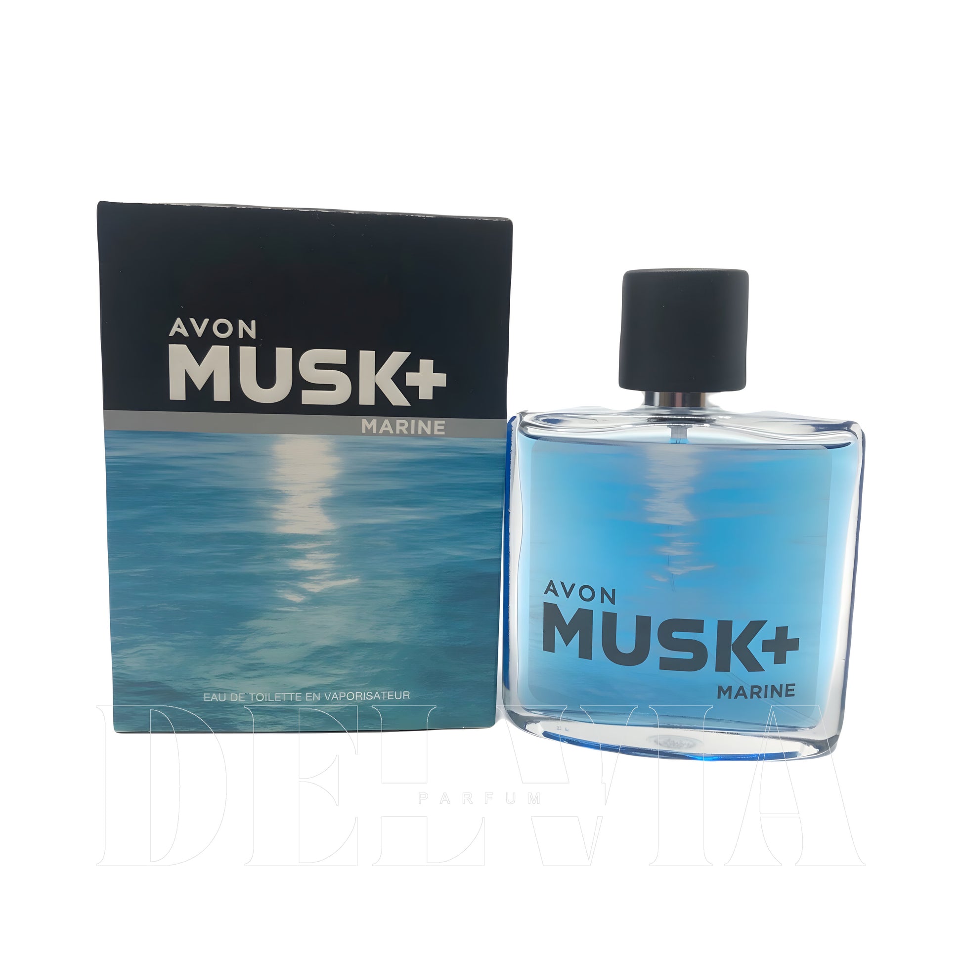Avon Musk Marine 5 ml dekant parfüm — kutu ve şişe görseli