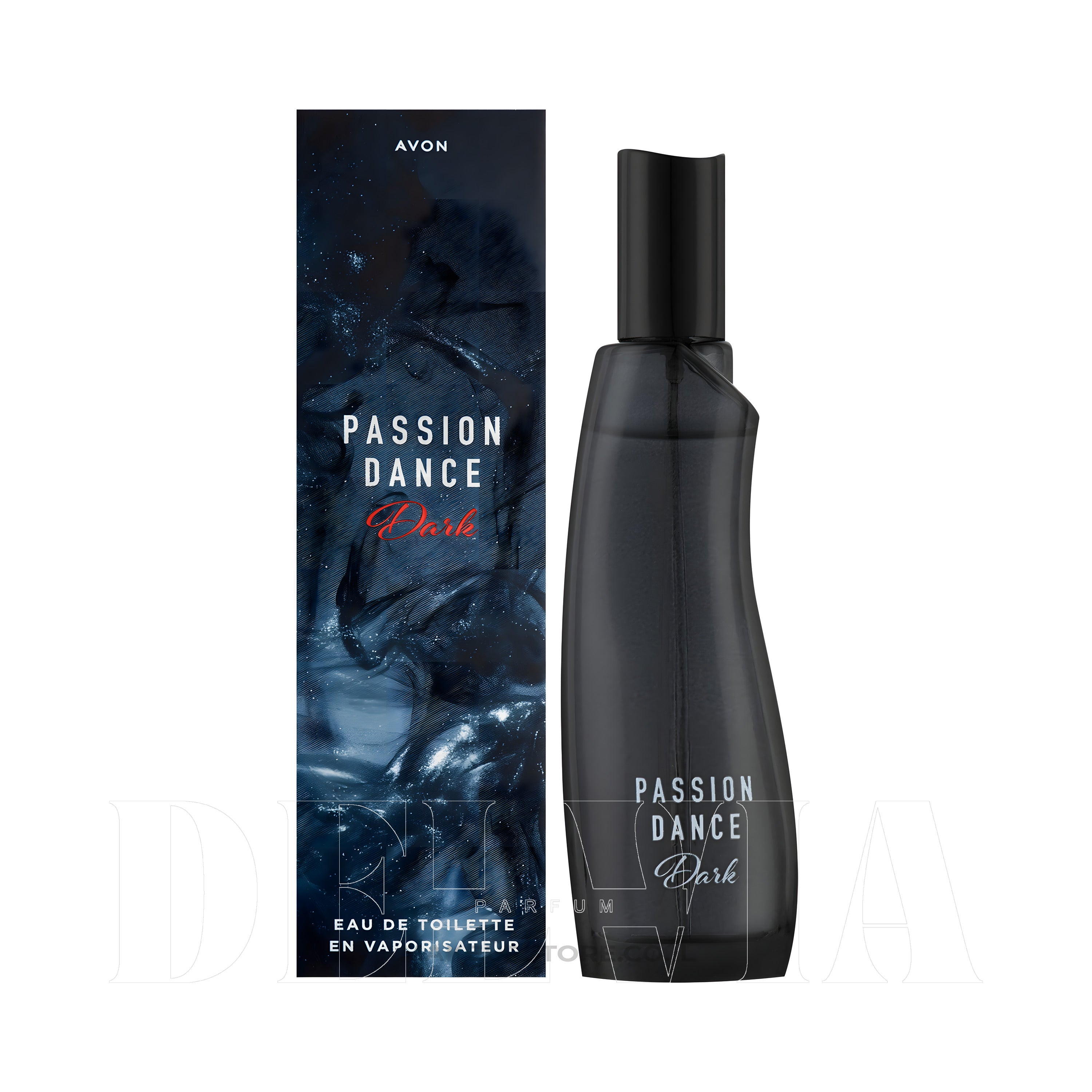 Avon Passion Dance Dark 10 ml dekant parfüm — kutu ve şişe görseli