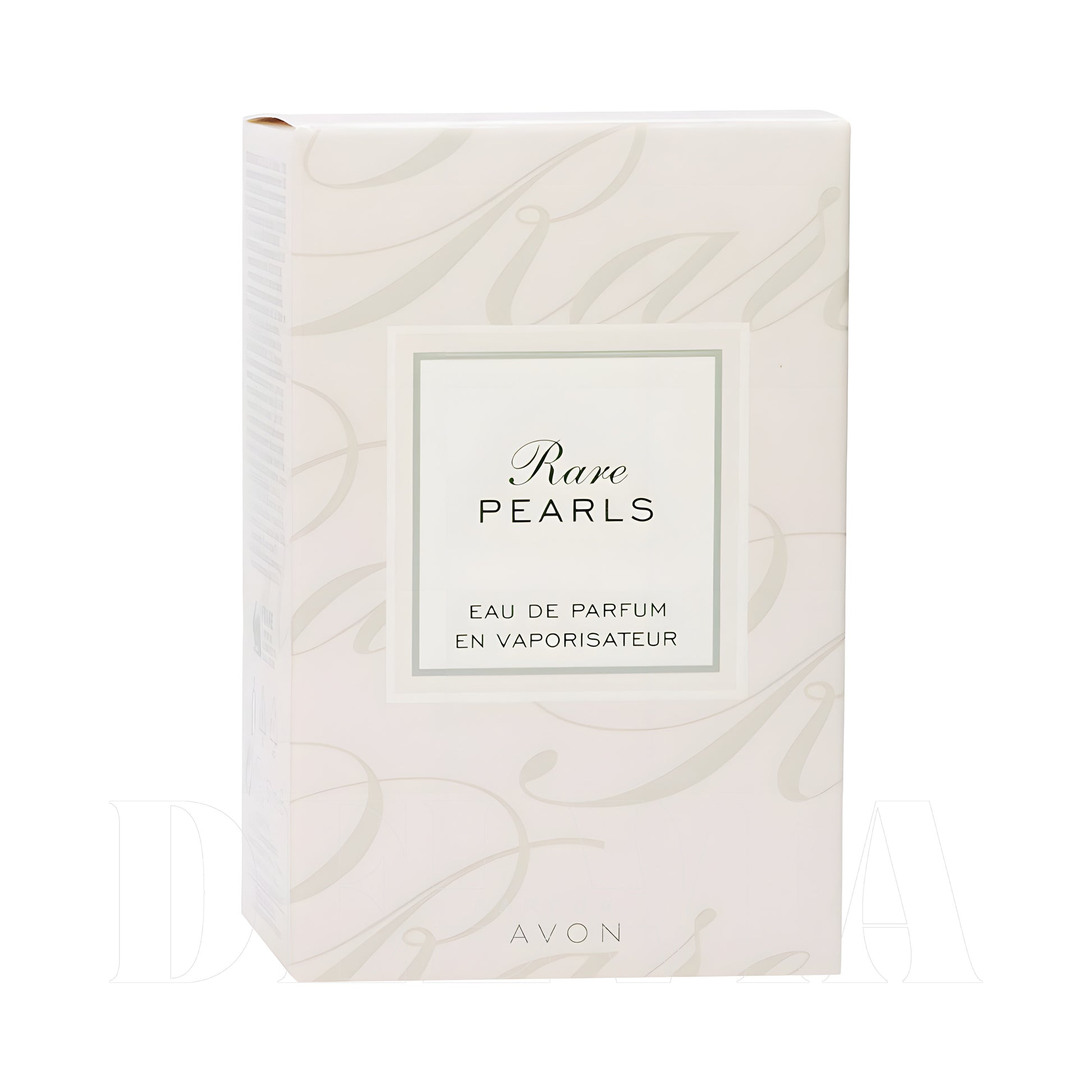 Avon Rare Pearls 10 ml dekant parfüm — kutu ve şişe görseli