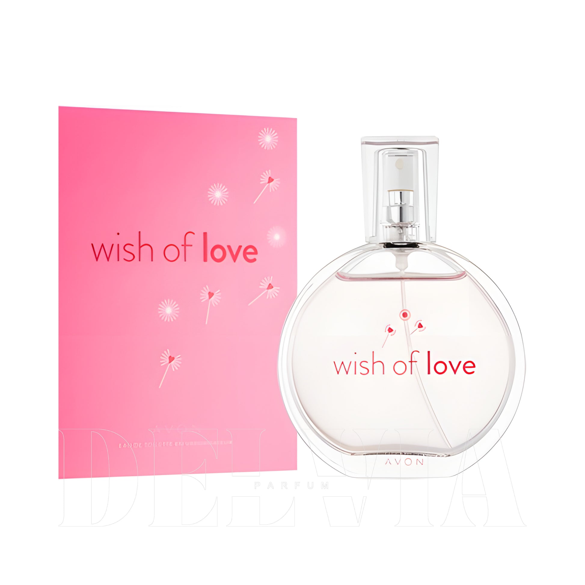 Avon Wish Of Love 8 ml dekant parfüm — kutu ve şişe görseli