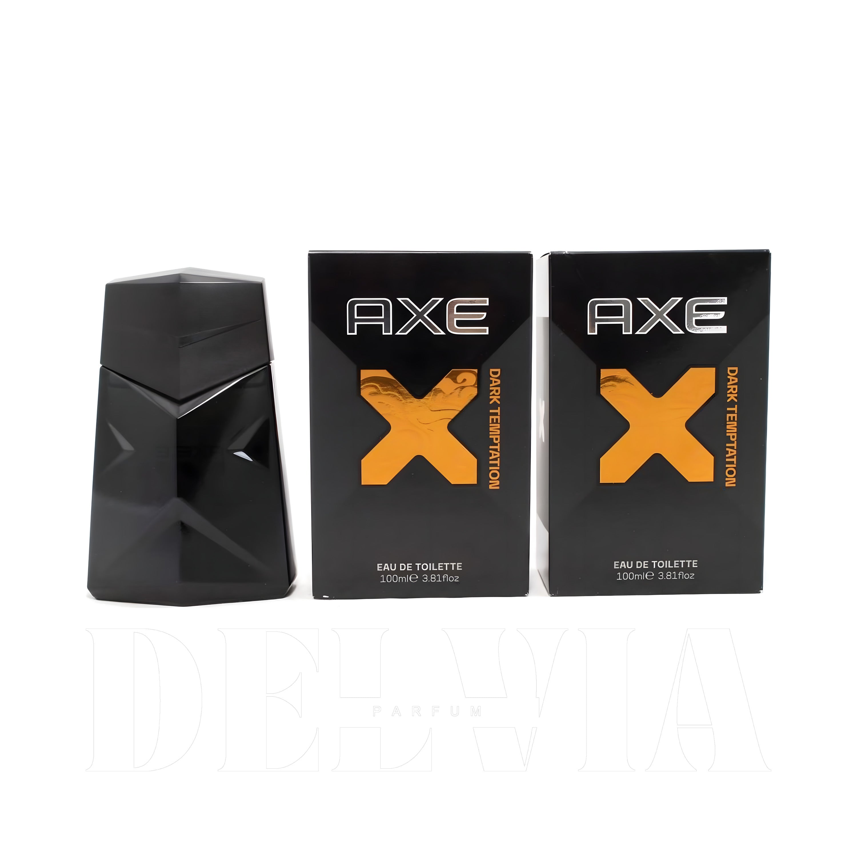 Axe Dark Temptation 2 ml dekant parfüm — kutu ve şişe görseli