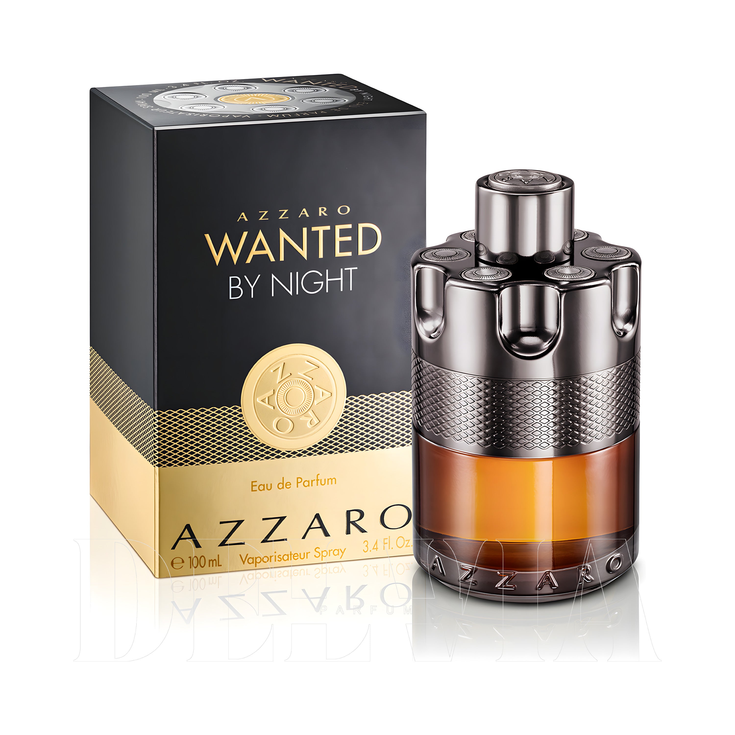 Azzaro Wanted By Night 2 ml dekant parfüm — kutu ve şişe görseli