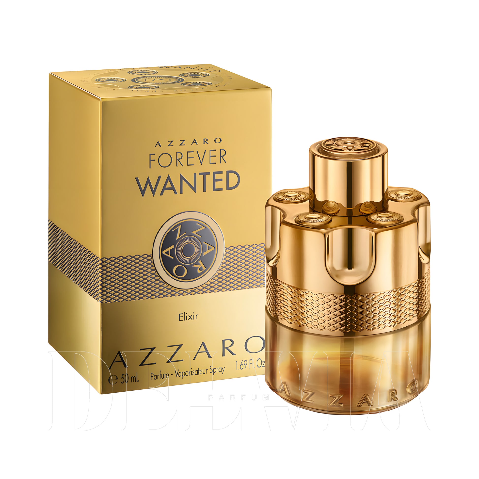 Azzaro Wanted Forever Elixir 2 ml dekant parfüm — kutu ve şişe görseli