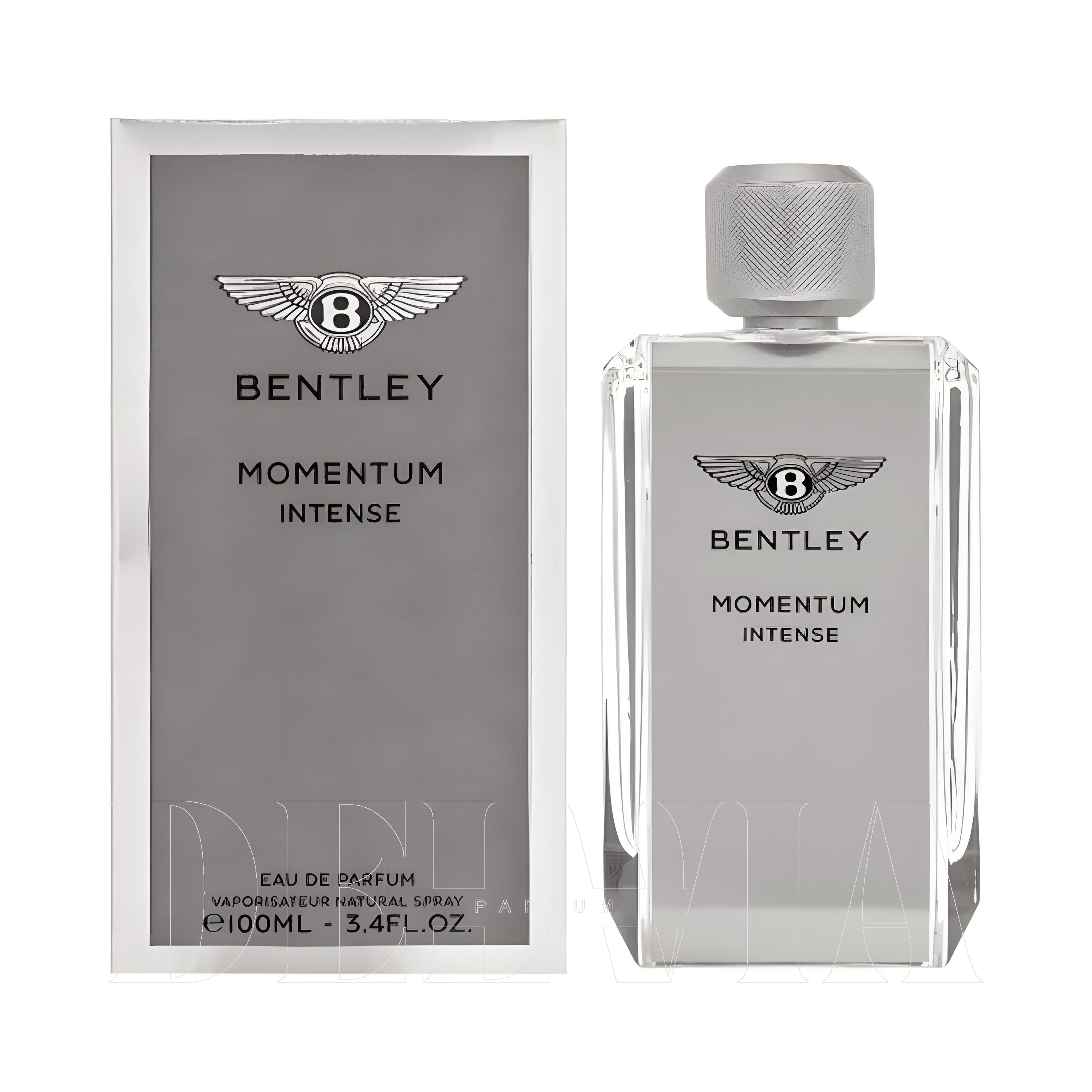Bentley Momentum Intense 15 ml dekant parfüm — kutu ve şişe görseli
