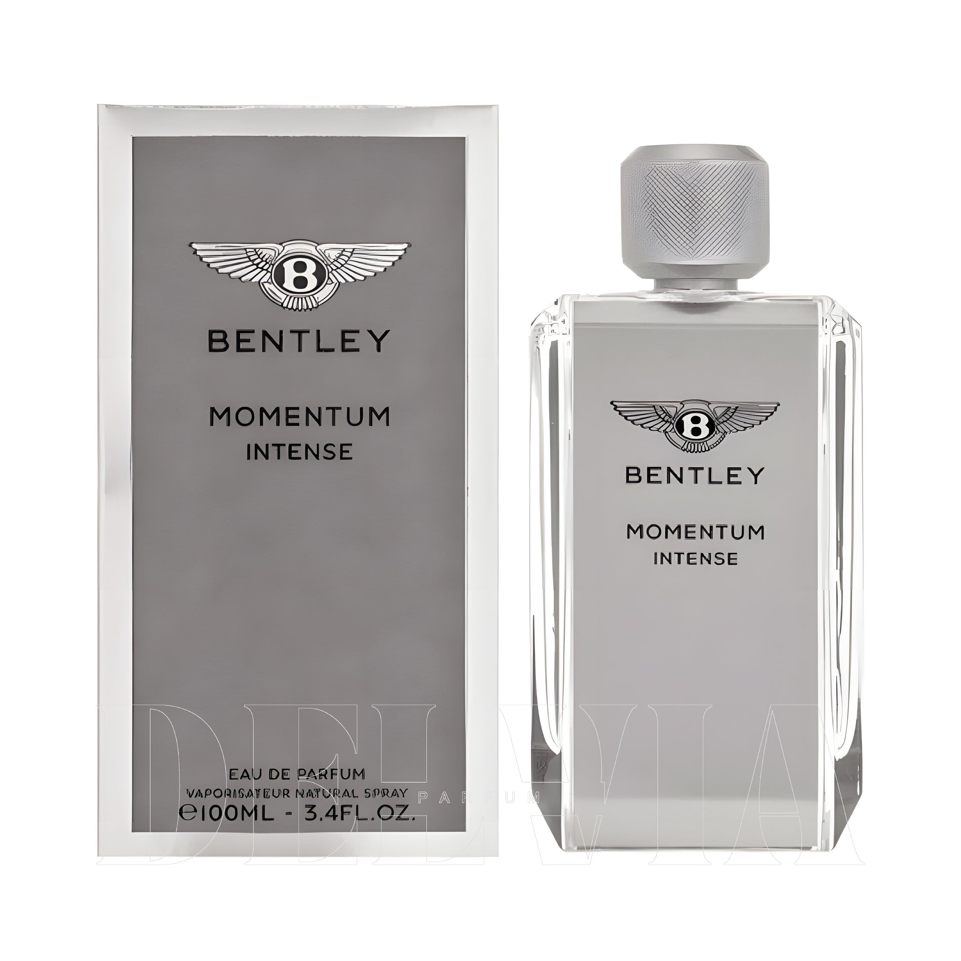 Bentley Momentum Intense 3 ml dekant parfüm — kutu ve şişe görseli