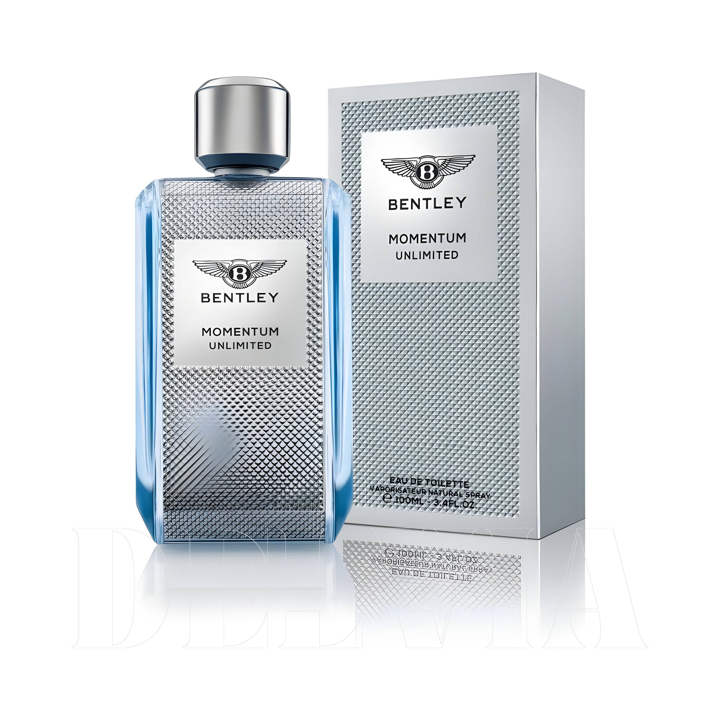 Bentley Momentum Unlimited 20 ml dekant parfüm — kutu ve şişe görseli
