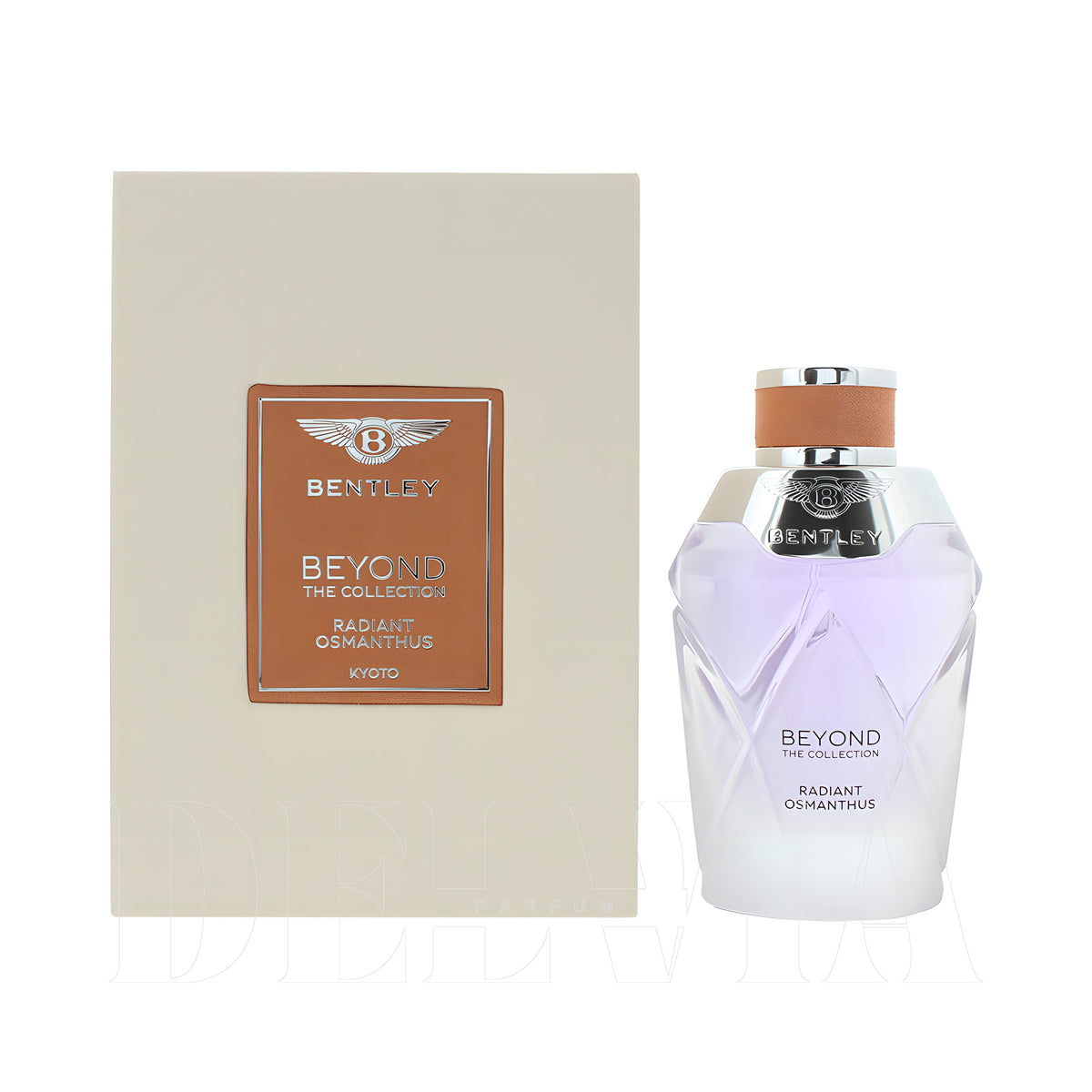 Bentley Radiant Osmanthus 1 ml dekant parfüm — kutu ve şişe görseli