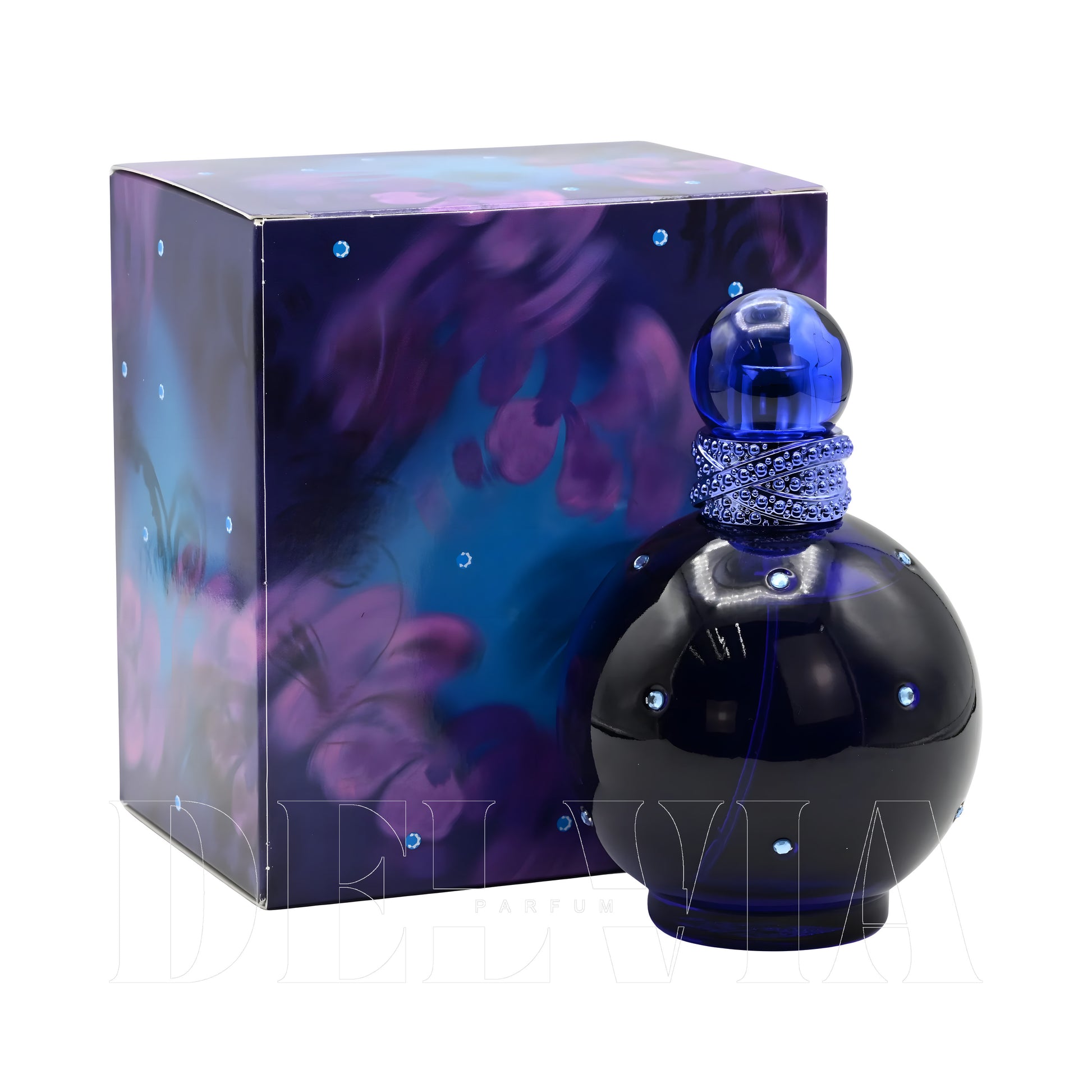 Britney Spears Midnight Fantasy 2 ml dekant parfüm — kutu ve şişe görseli