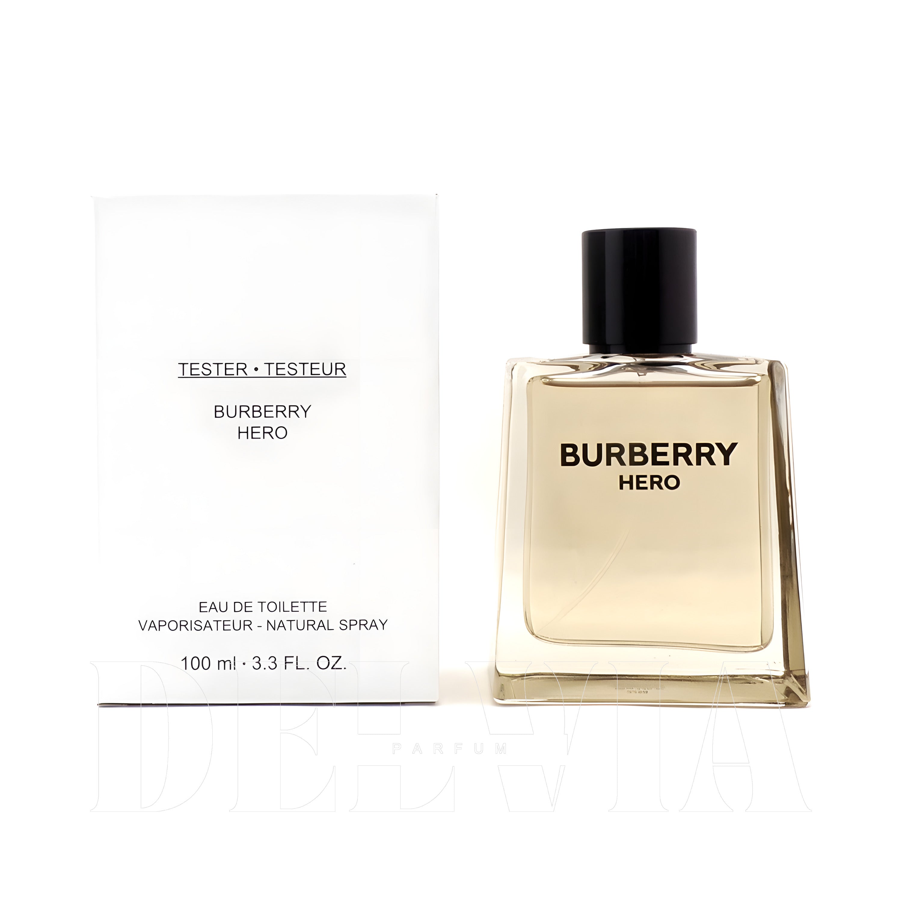 Burberry Hero 8 ml dekant parfüm — kutu ve şişe görseli