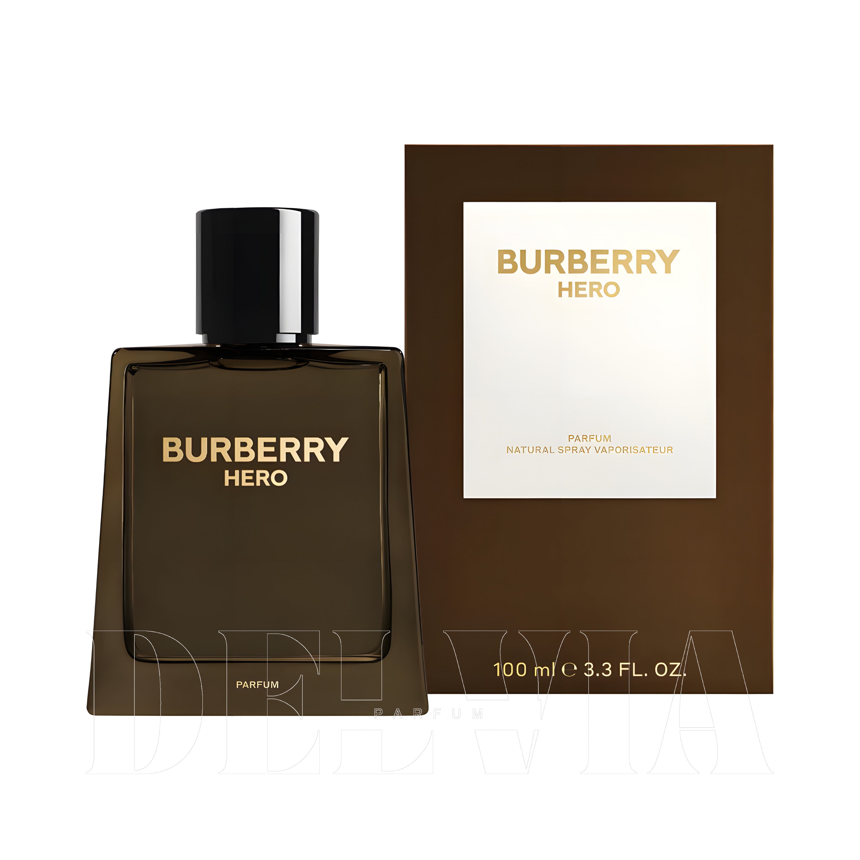Burberry Hero Parfum 2 ml dekant parfüm — kutu ve şişe görseli