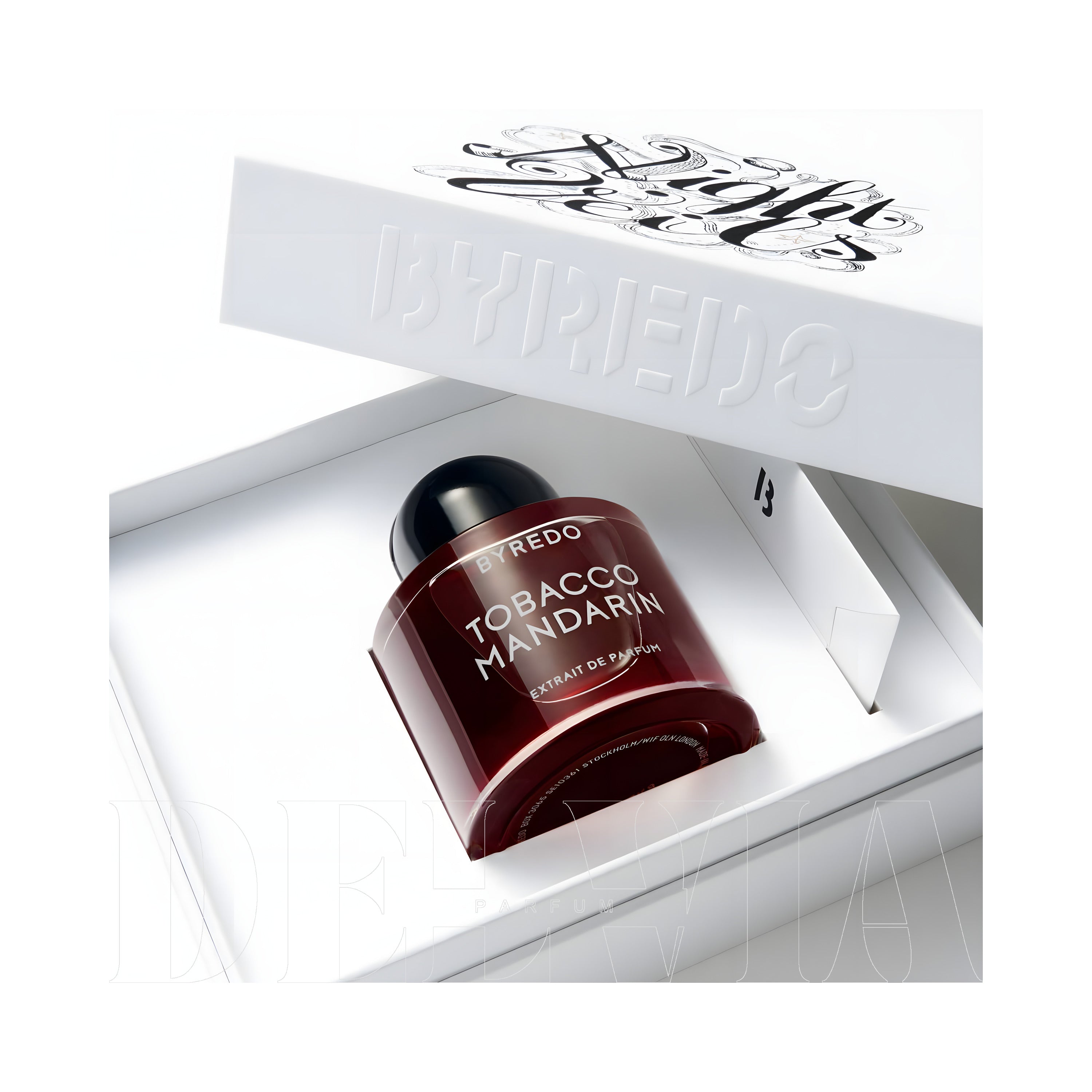 Byredo Tobacco Mandarin Extrait De Parfum 2 ml dekant parfüm — kutu ve şişe görseli