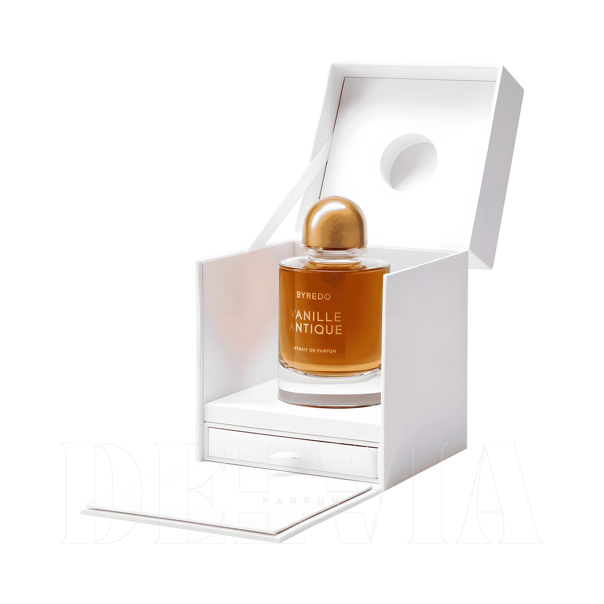 Byredo Vanille Antique Extrait De Parfum 20 ml dekant parfüm — kutu ve şişe görseli