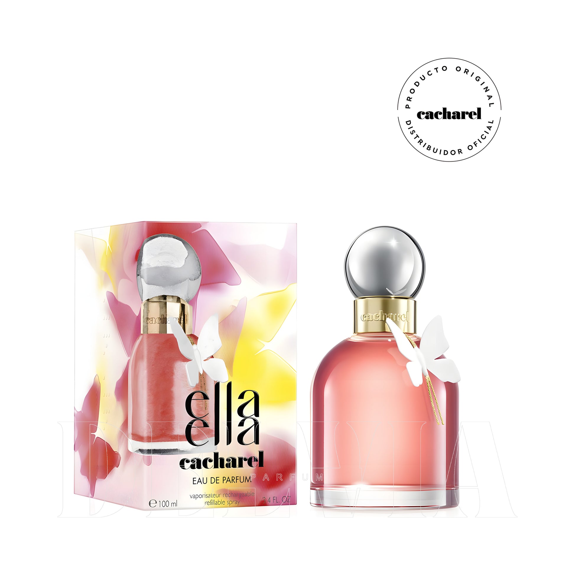 Cacharel Ella Ella 5 Ml dekant parfüm Parfum — kutu ve şişe görseli