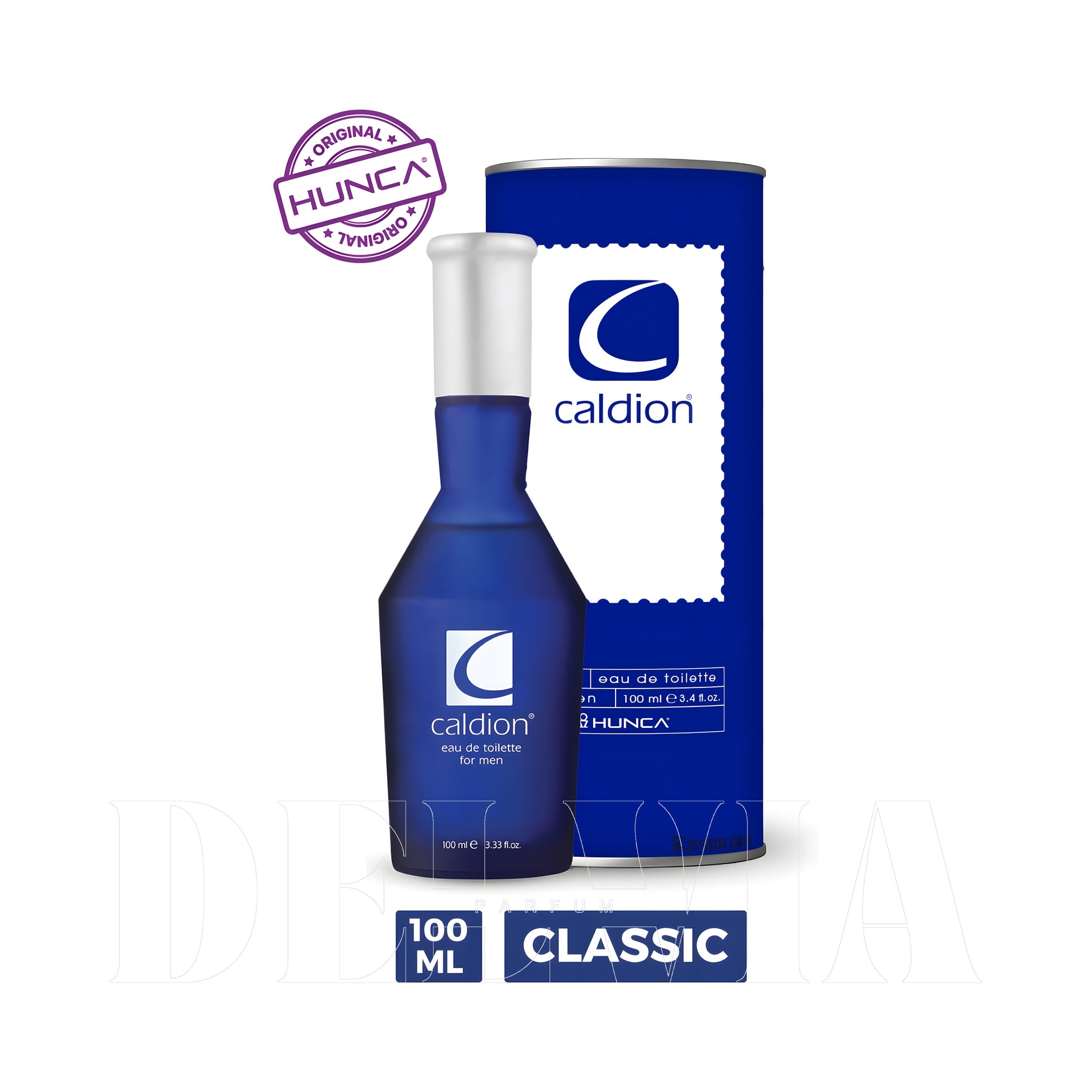 Caldion Classic Erkek 8 ml dekant parfüm — kutu ve şişe görseli