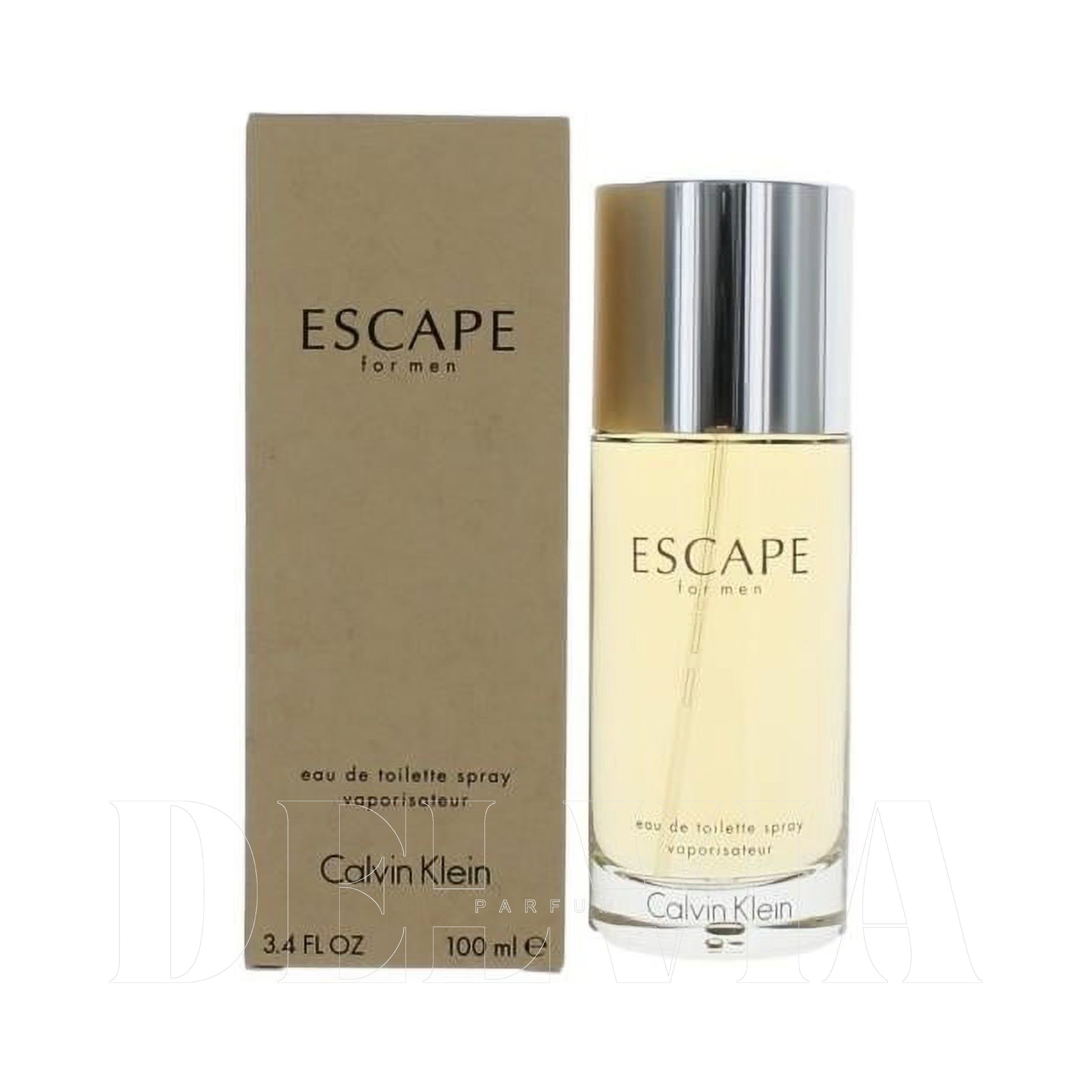 Calvin Klein Escape 3 ml dekant parfüm — kutu ve şişe görseli