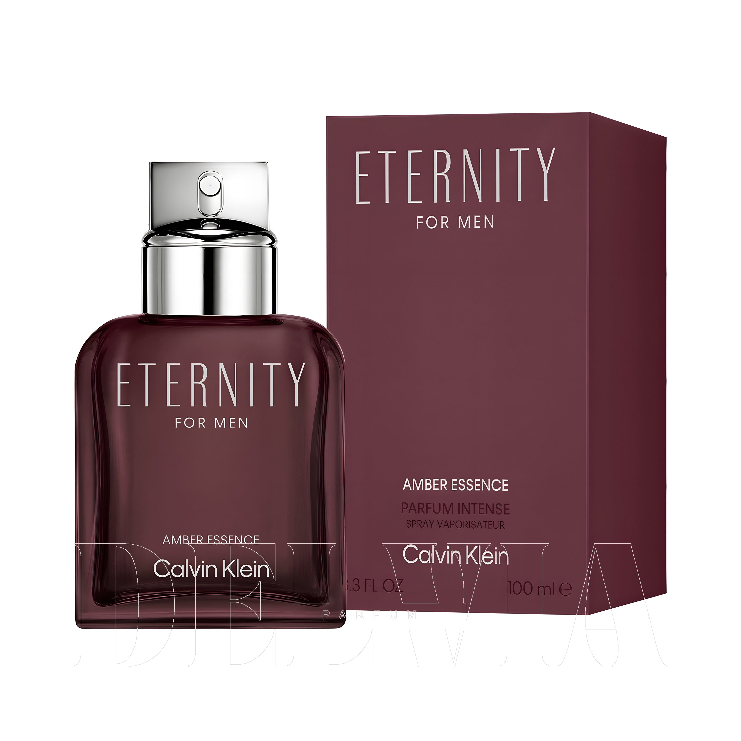 Calvin Klein Eternity Amber Essence Intense 15 ml dekant parfüm — kutu ve şişe görseli