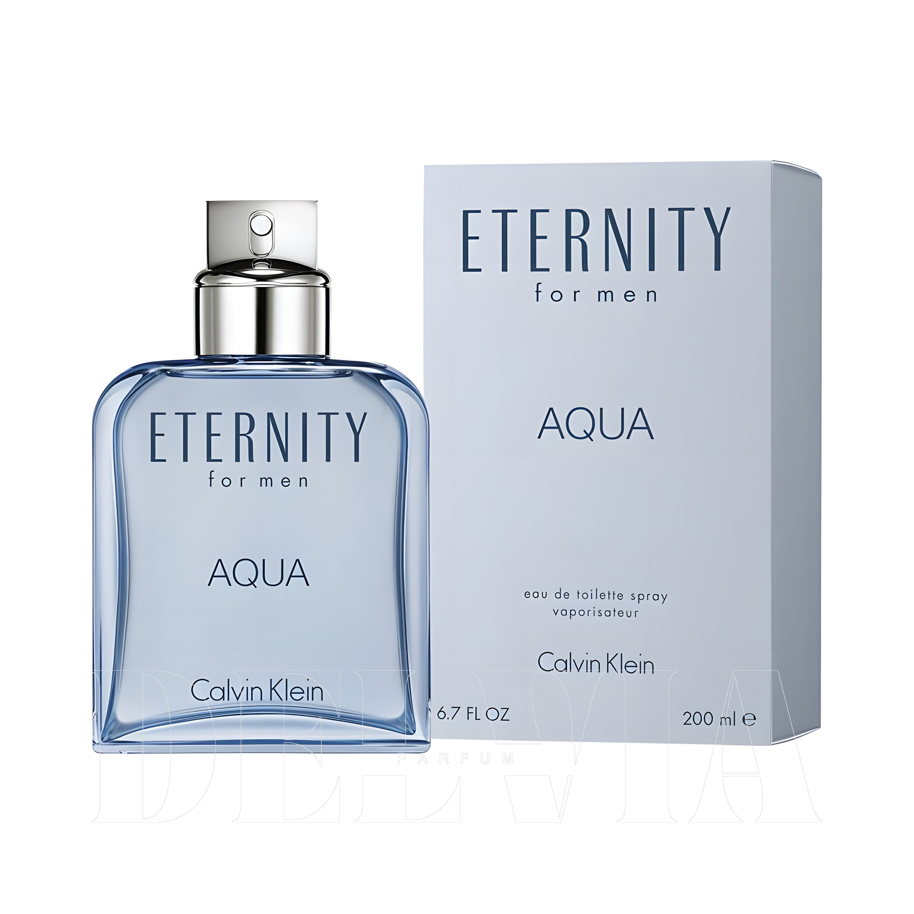 Calvin Klein Eternity Aqua 1 ml dekant parfüm — kutu ve şişe görseli